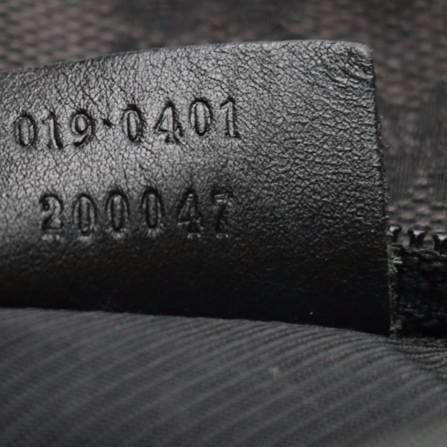 Gucci Front Pocket Shoulder Tote in Dark Grey GG Canvas and Black Leather Trim