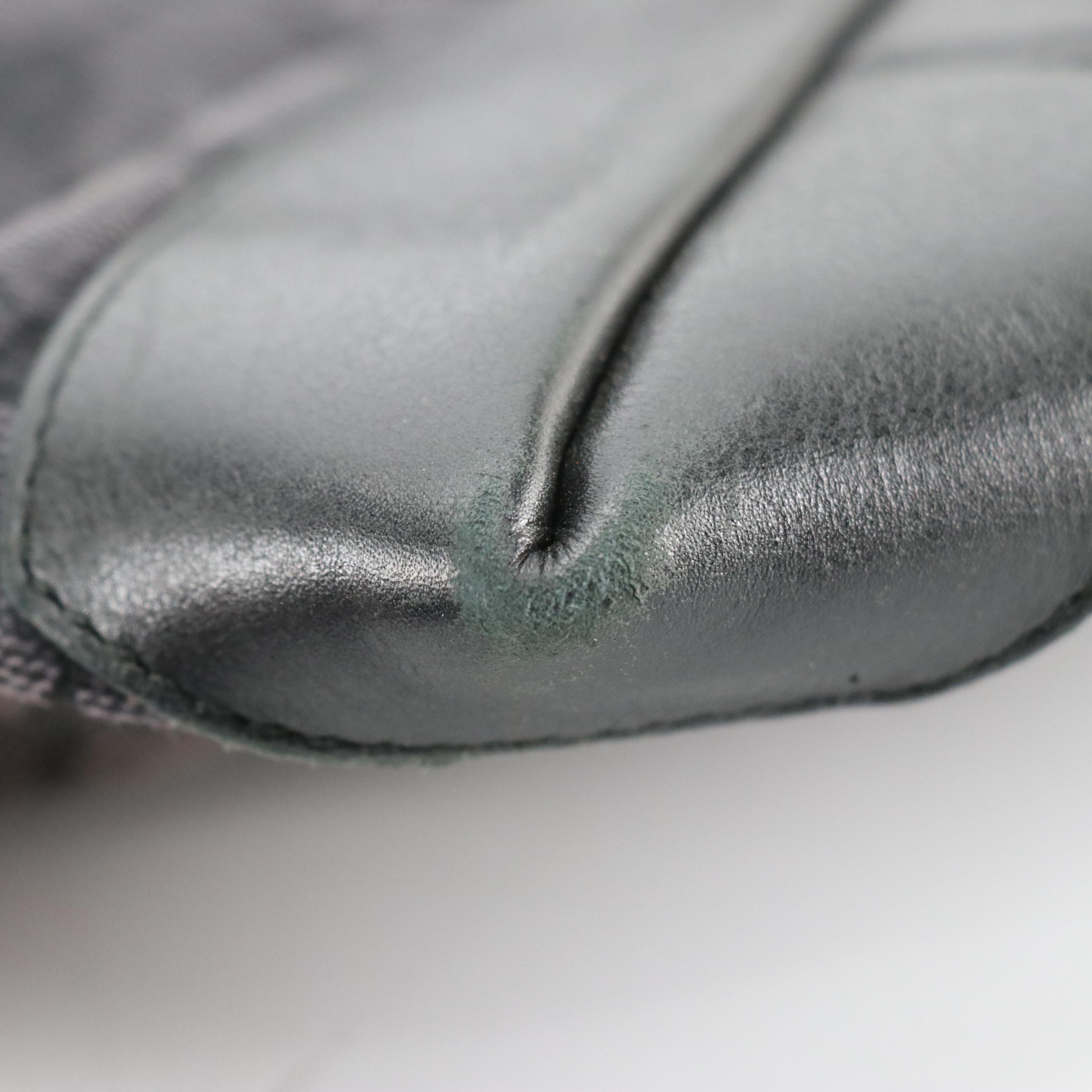 Gucci Front Pocket Shoulder Tote in Dark Grey GG Canvas and Black Leather Trim