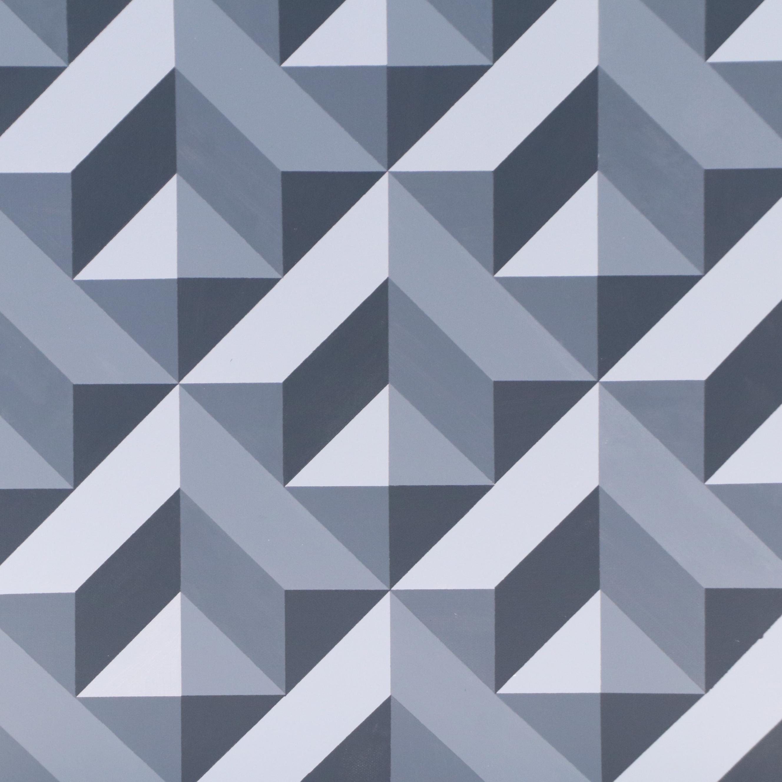 deSanto Op Art Geometric Acrylic Painting, 2025