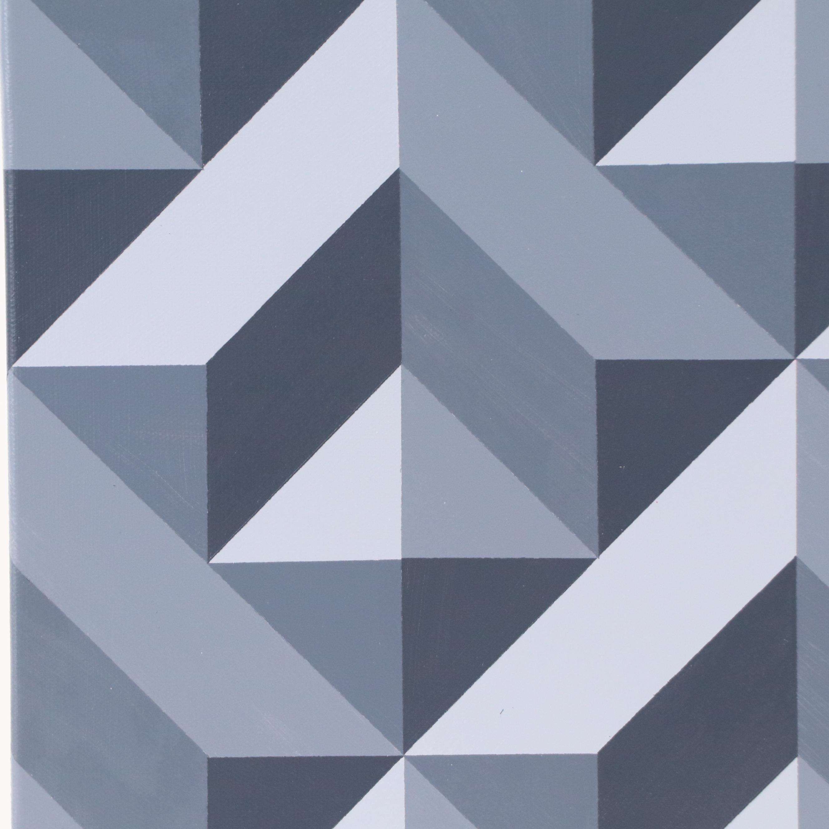 deSanto Op Art Geometric Acrylic Painting, 2025