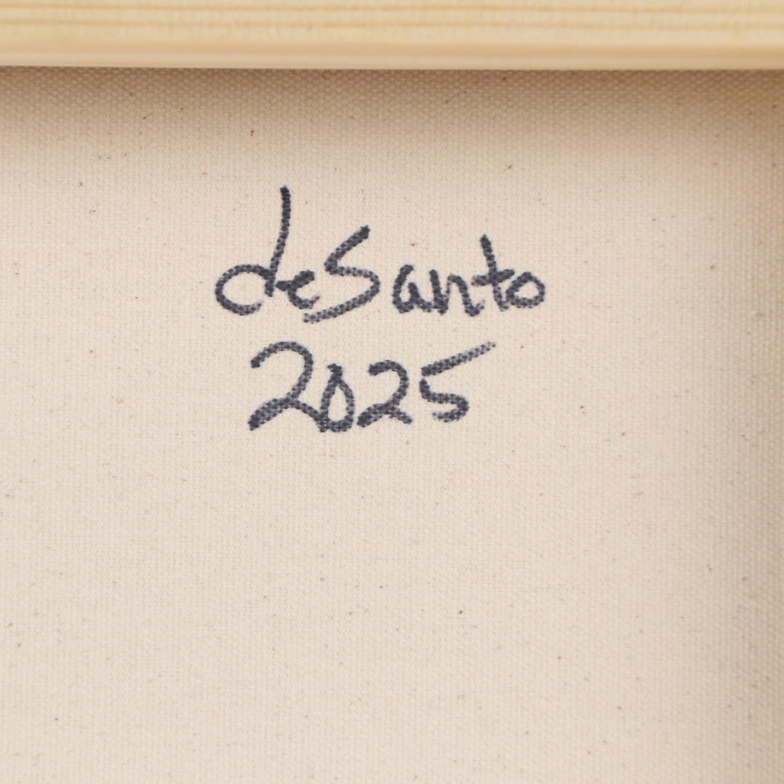 deSanto Op Art Geometric Acrylic Painting, 2025