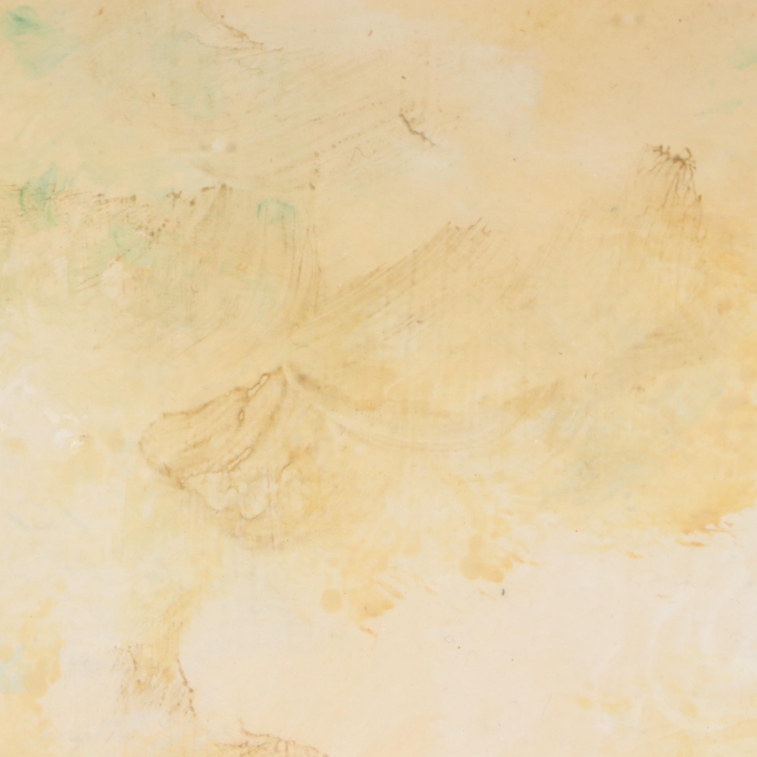 Landscape Acrylic Painting of Duck Swimming on Pond