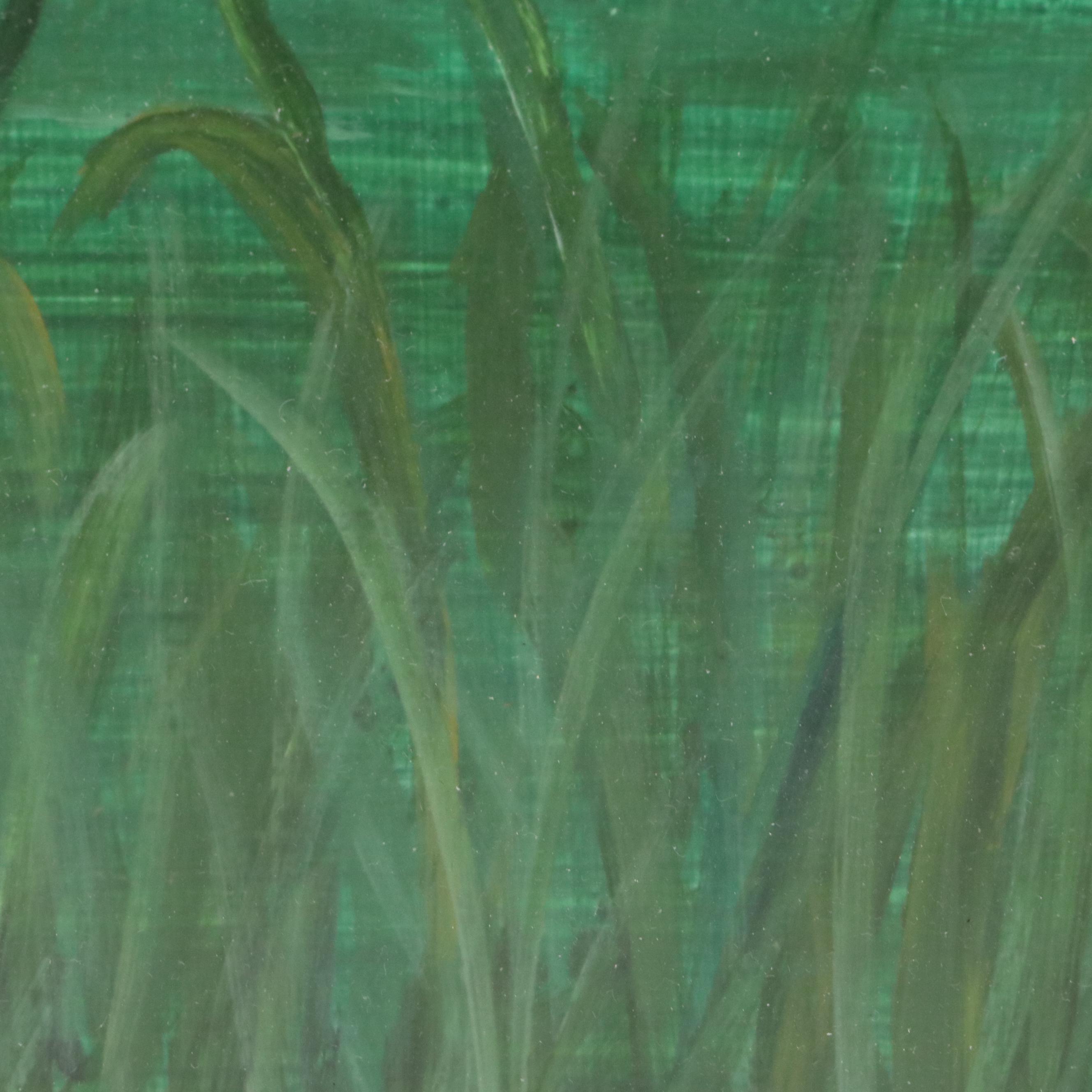 Landscape Acrylic Painting of Duck Swimming on Pond