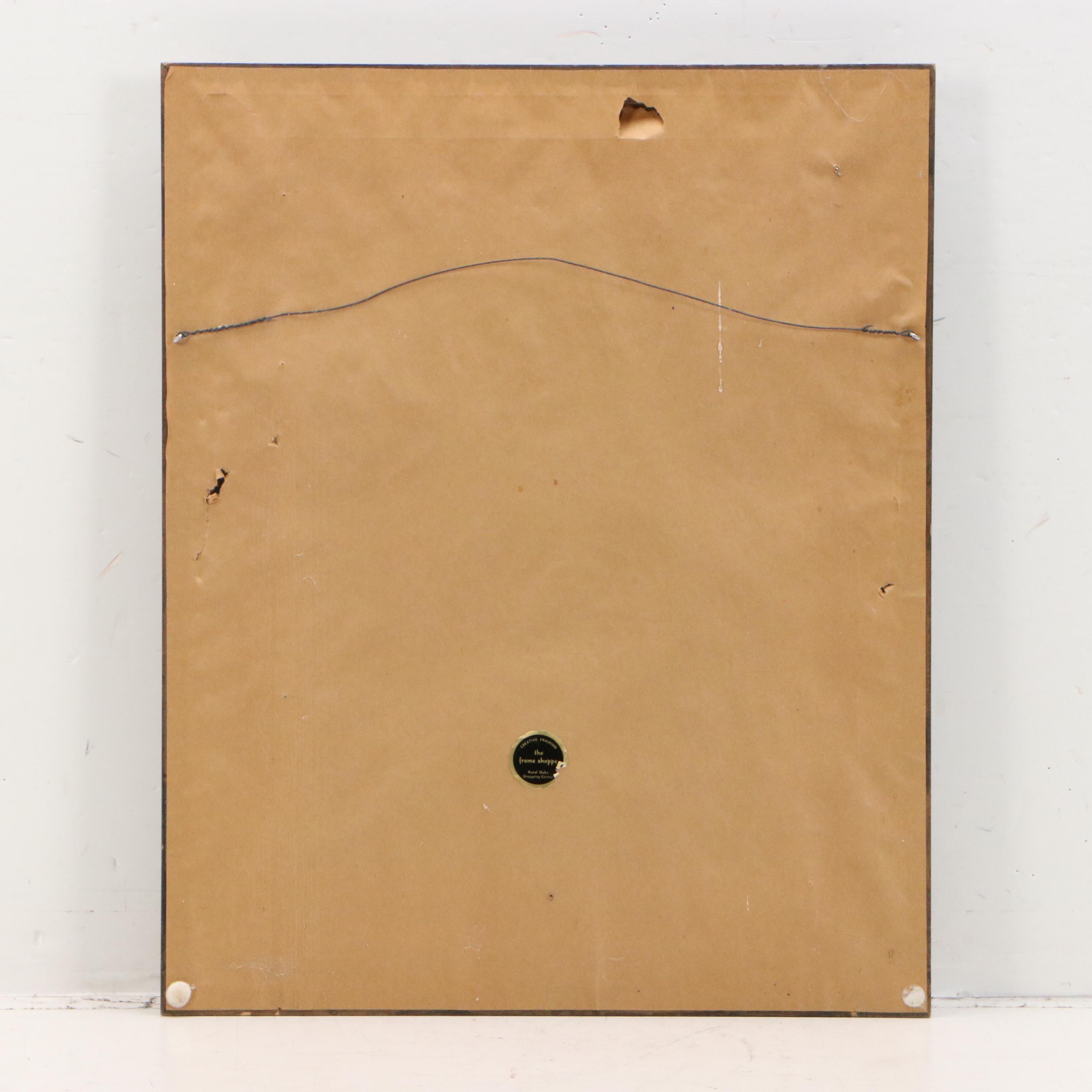 Landscape Acrylic Painting of Duck Swimming on Pond