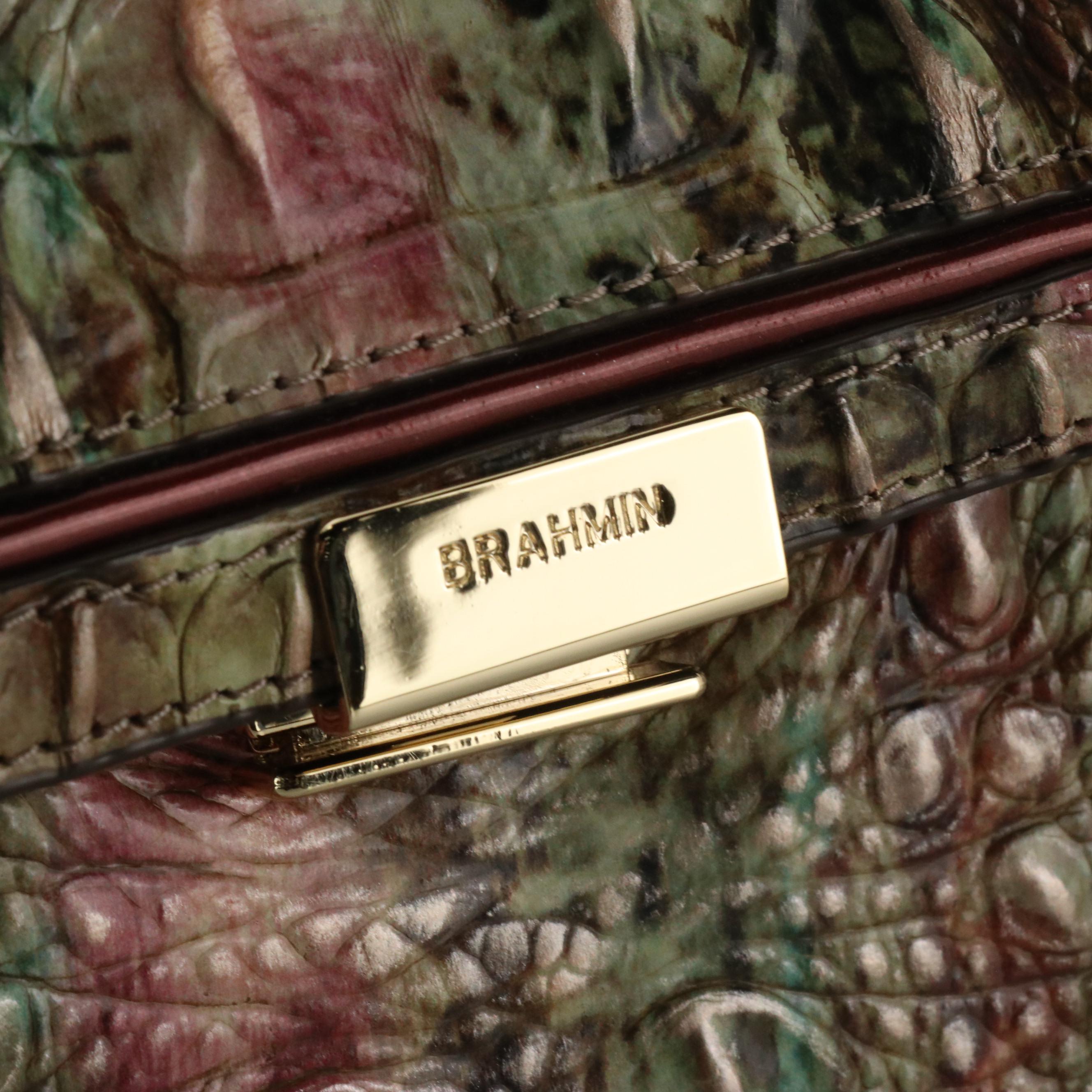 Brahmin Margo Shoulder Bag in Amethyst Celestine Croc Embossed Leather