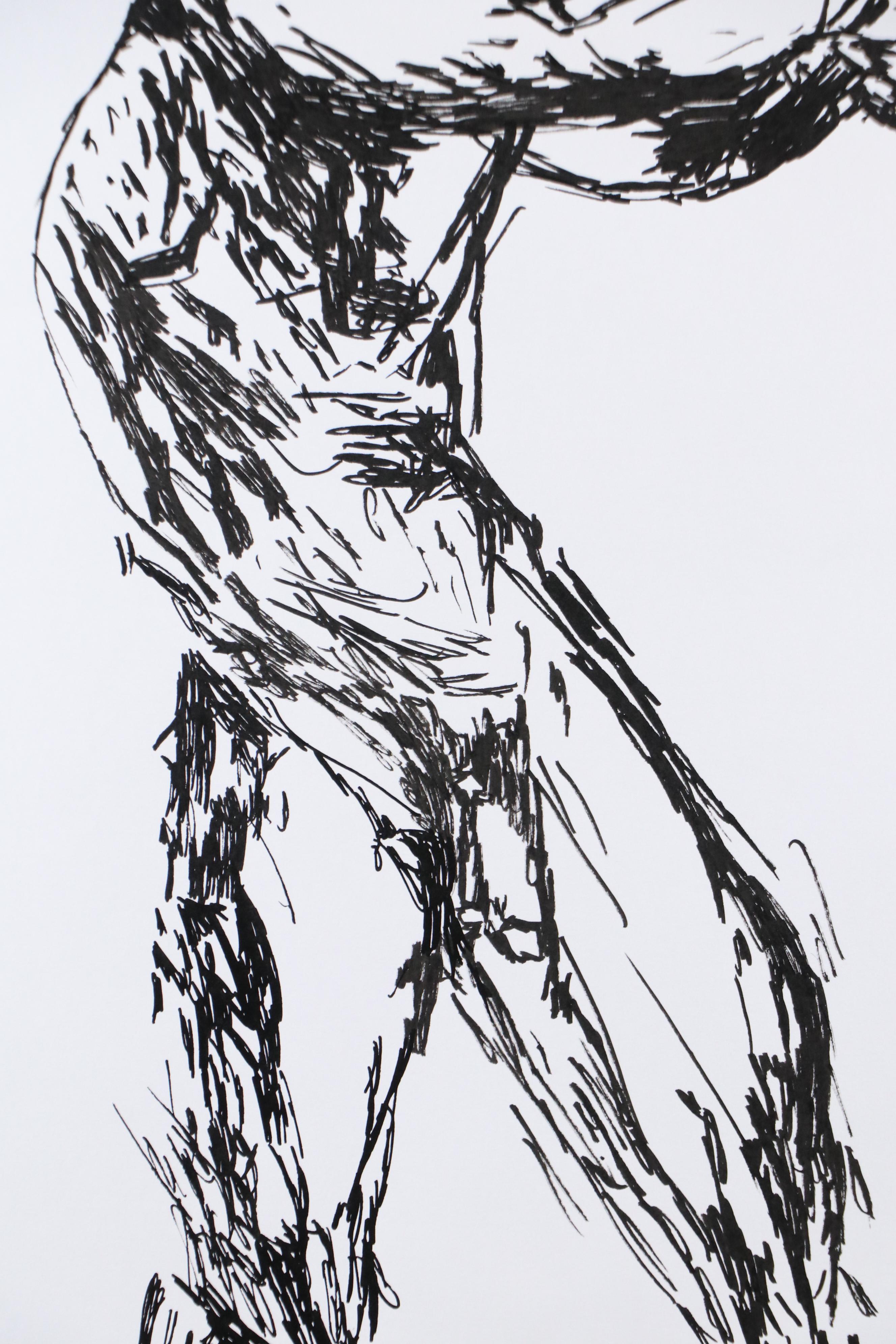deSanto Male Nude Ink Figure Drawing "Astrael," 2025