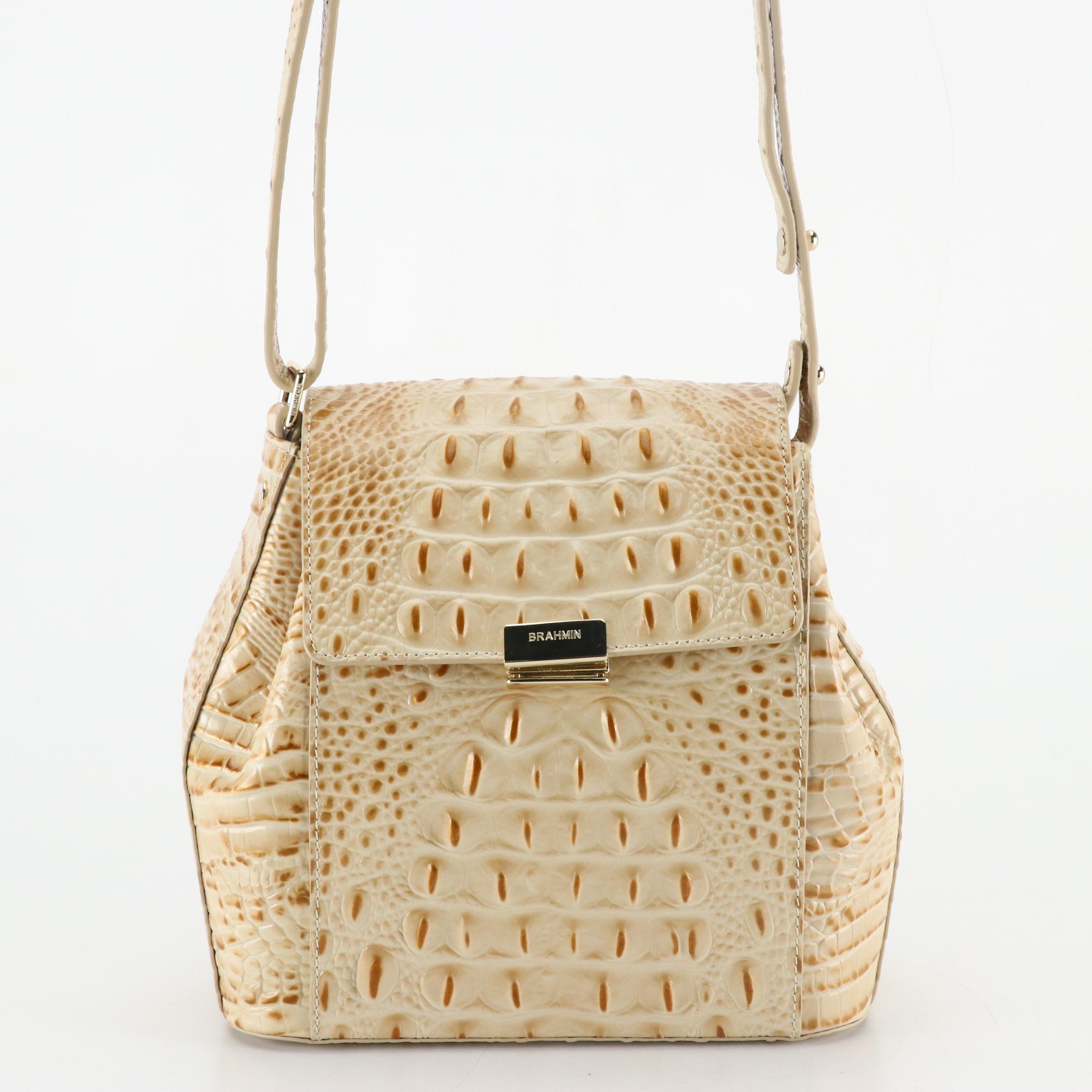 Brahmin Margo Crossbody in Melbourne Croc Embossed Leather