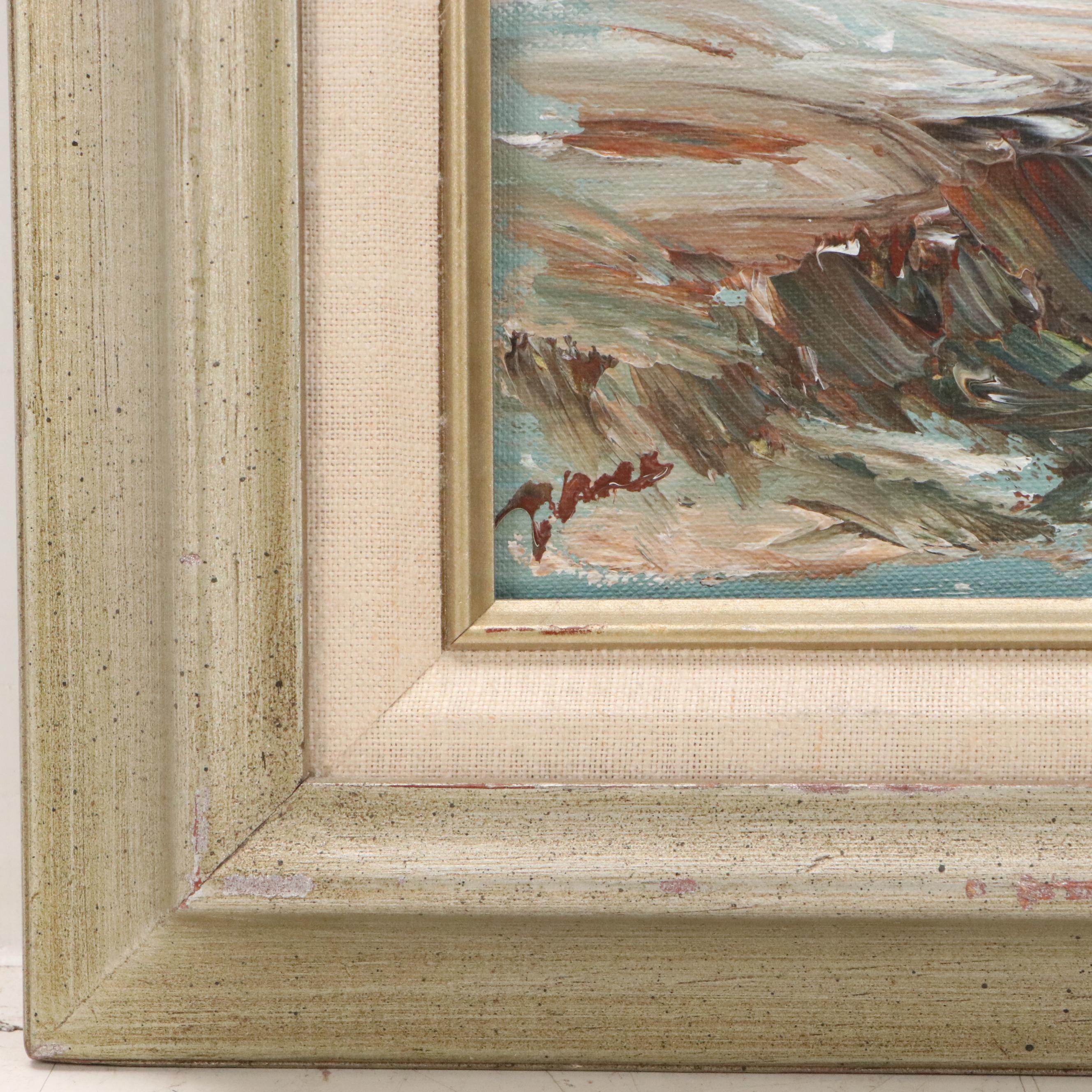 Winter Landscape Oil Painting "Winter's Retreat," 1975