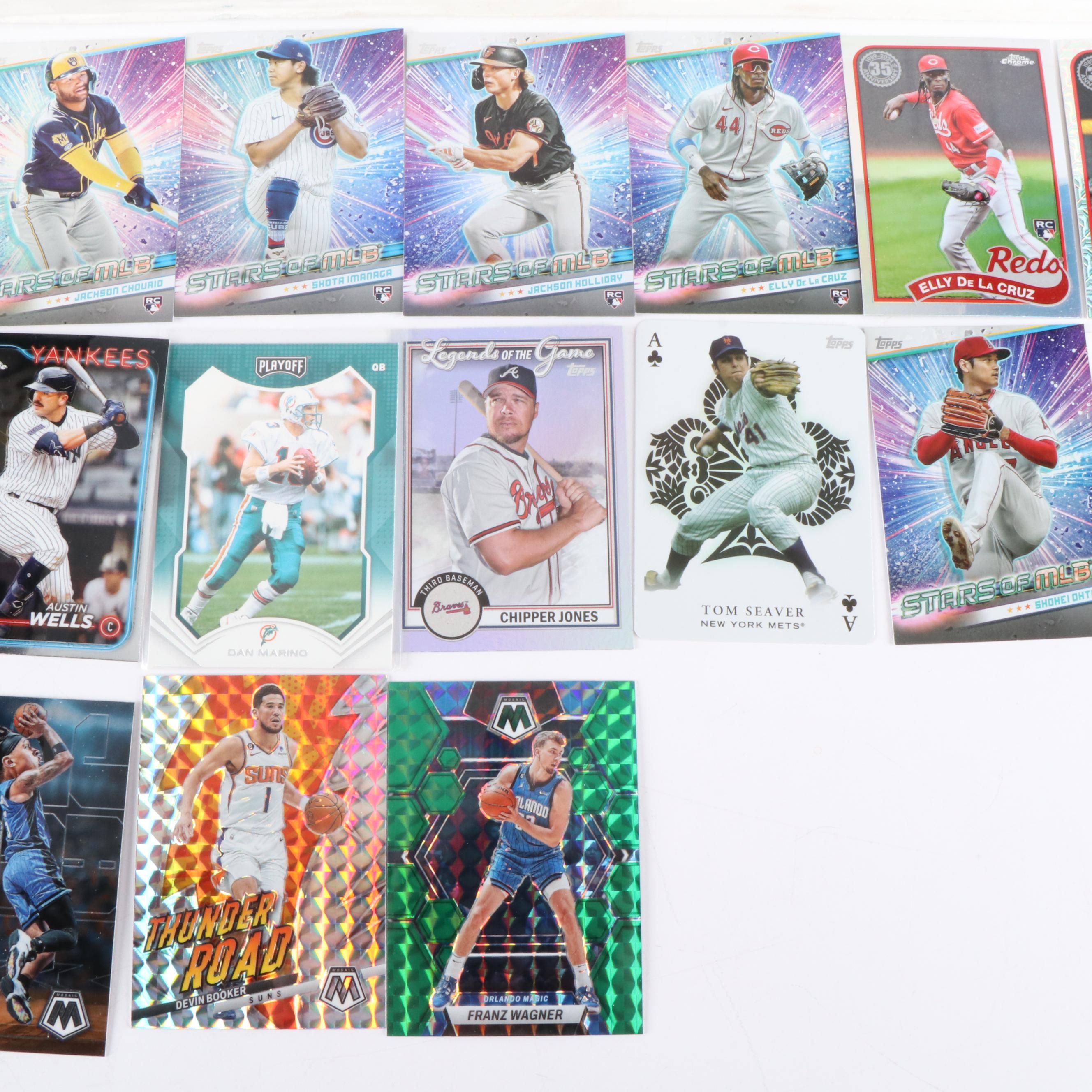 Topps Chrome with Other Sports Cards Featuring Ellly De La Cruz Rookies and More