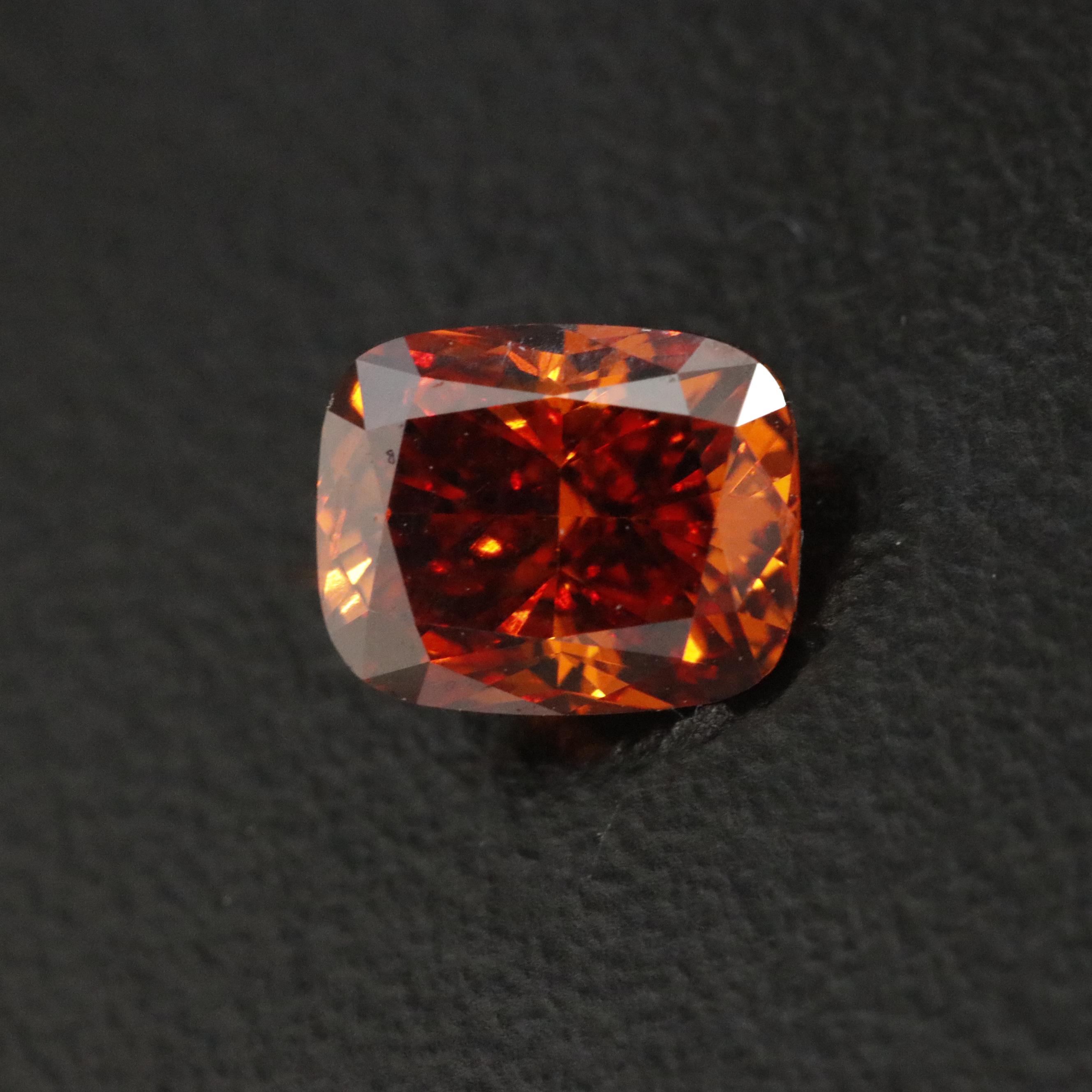 Loose 1.01 CT Lab Grown Fancy Orange Diamond with IGI Report