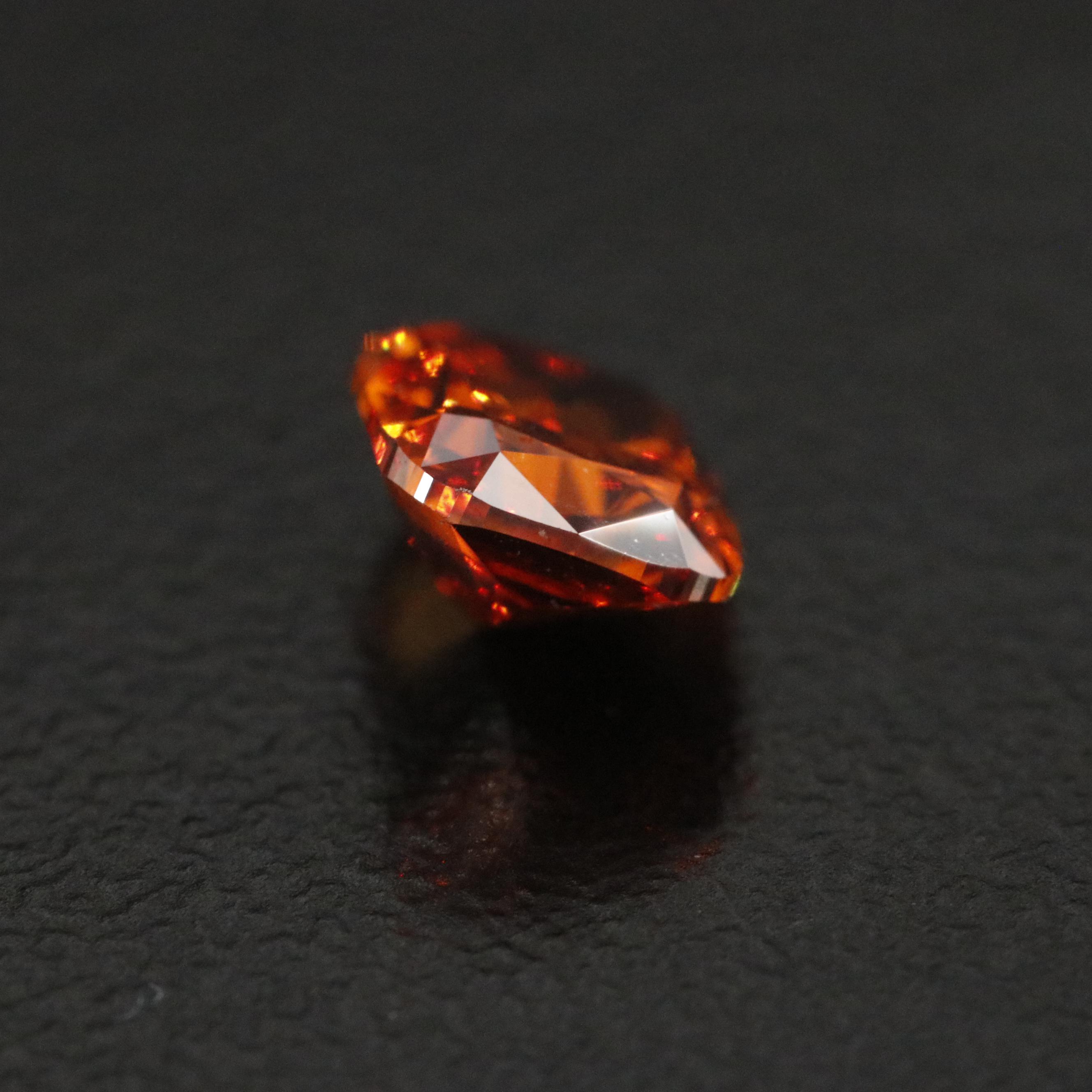 Loose 1.01 CT Lab Grown Fancy Orange Diamond with IGI Report