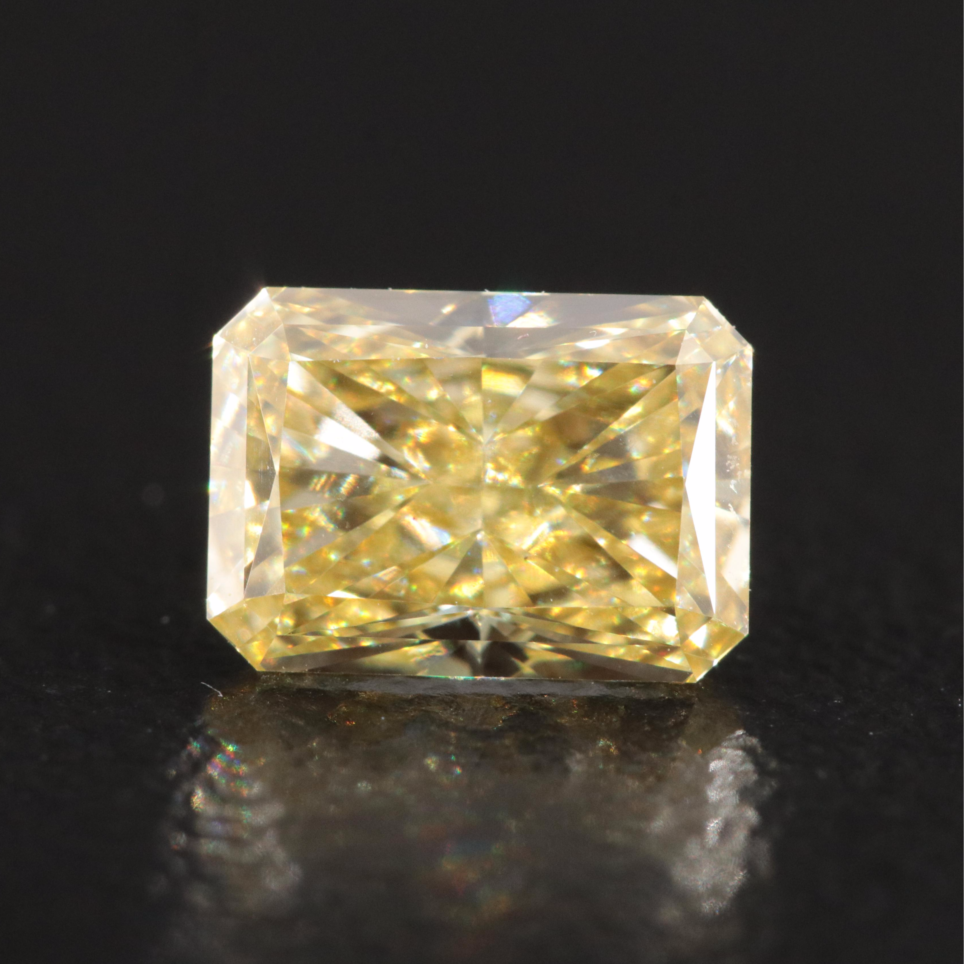 Loose 1.04 CT Lab Grown Fancy Yellow Diamond with IGI Report
