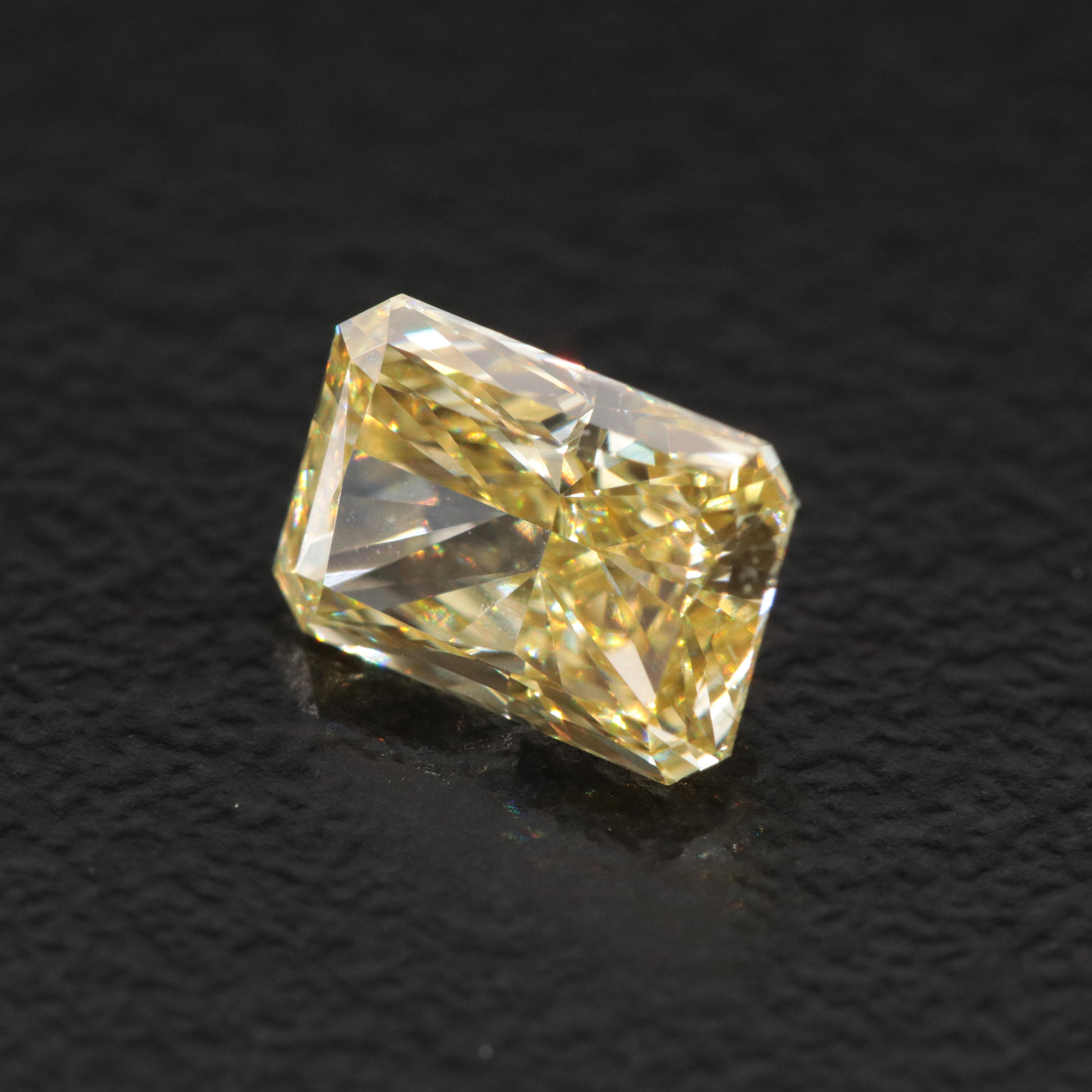 Loose 1.04 CT Lab Grown Fancy Yellow Diamond with IGI Report