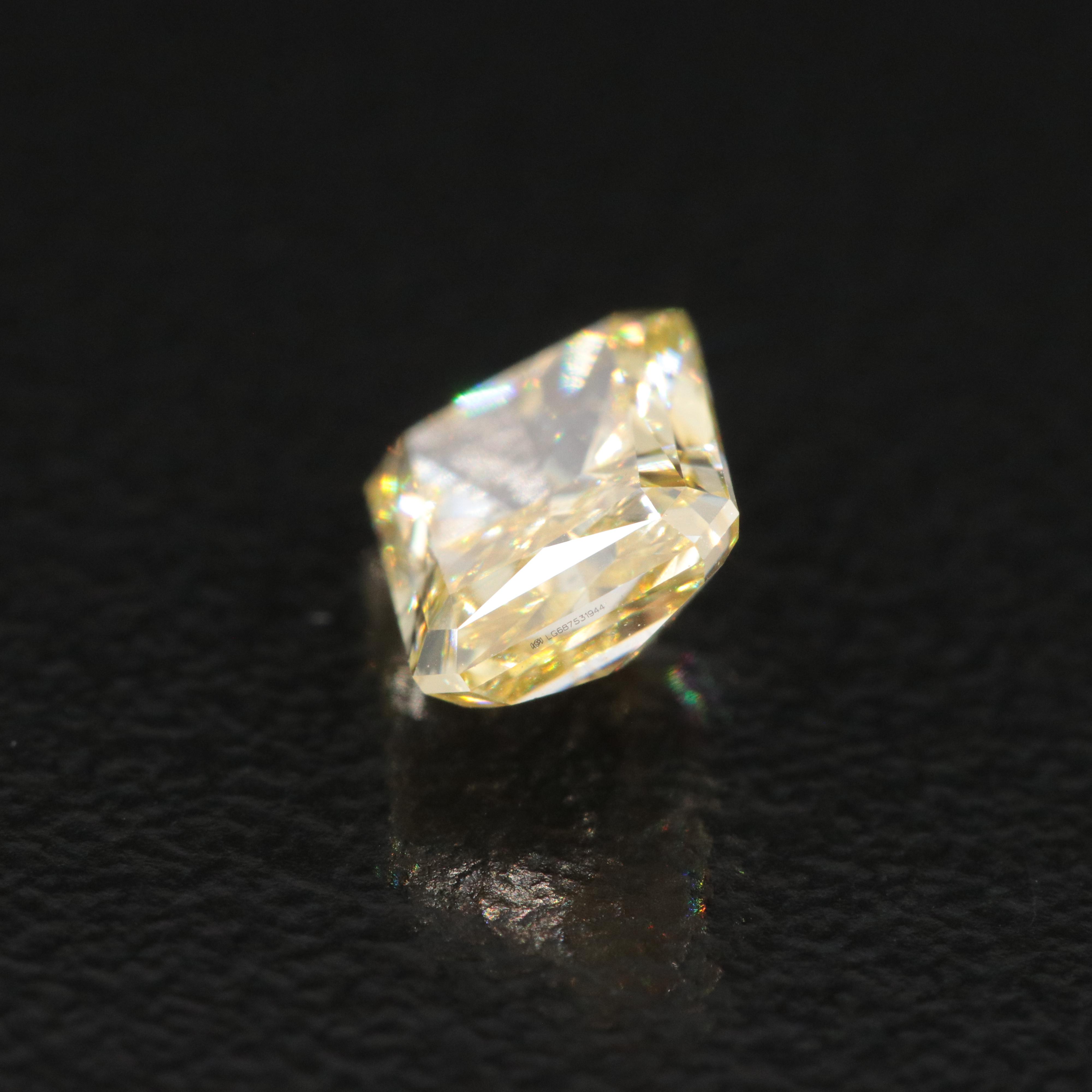 Loose 1.04 CT Lab Grown Fancy Yellow Diamond with IGI Report
