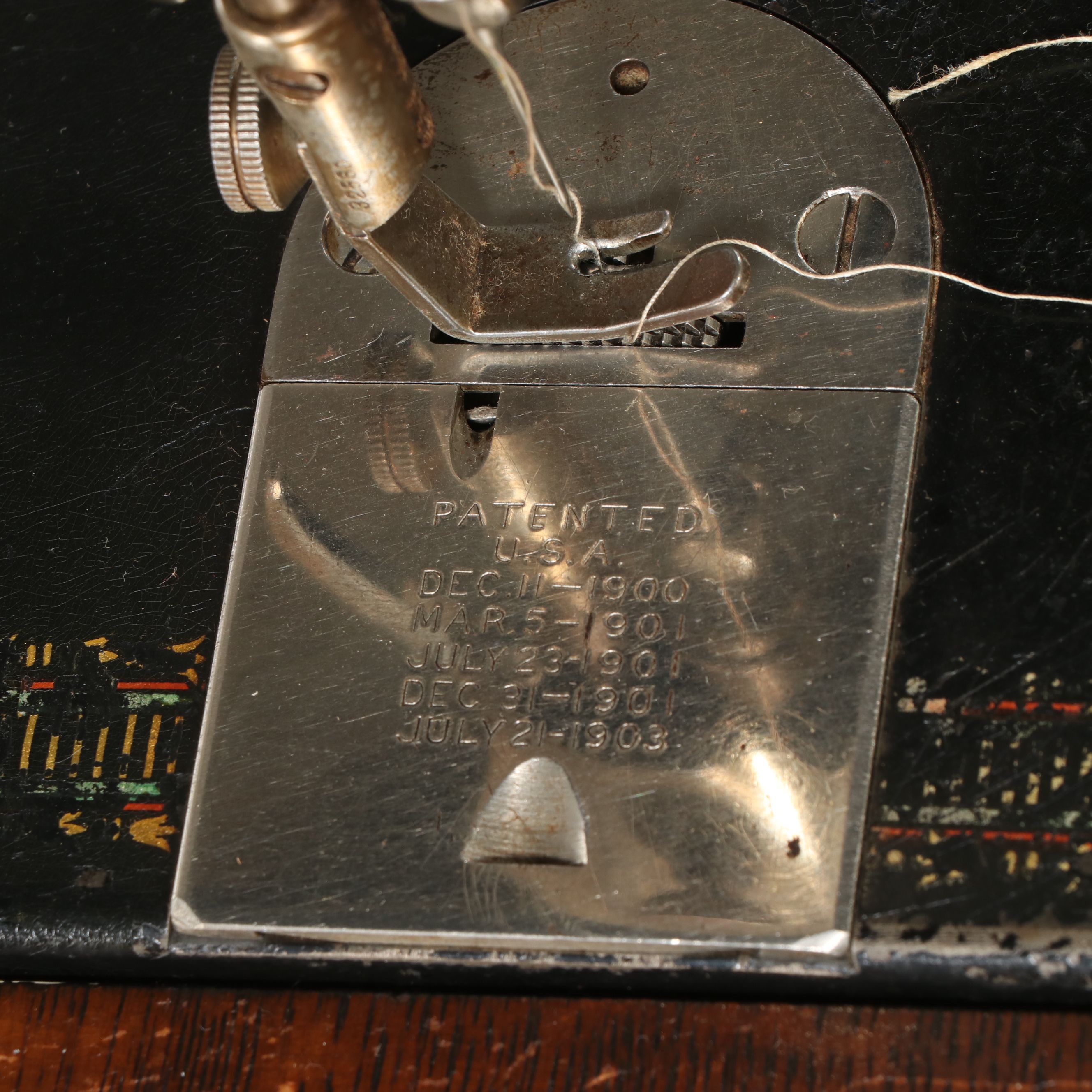 Singer Treadle Sewing Machine with Oak and Cast Iron Sewing Table