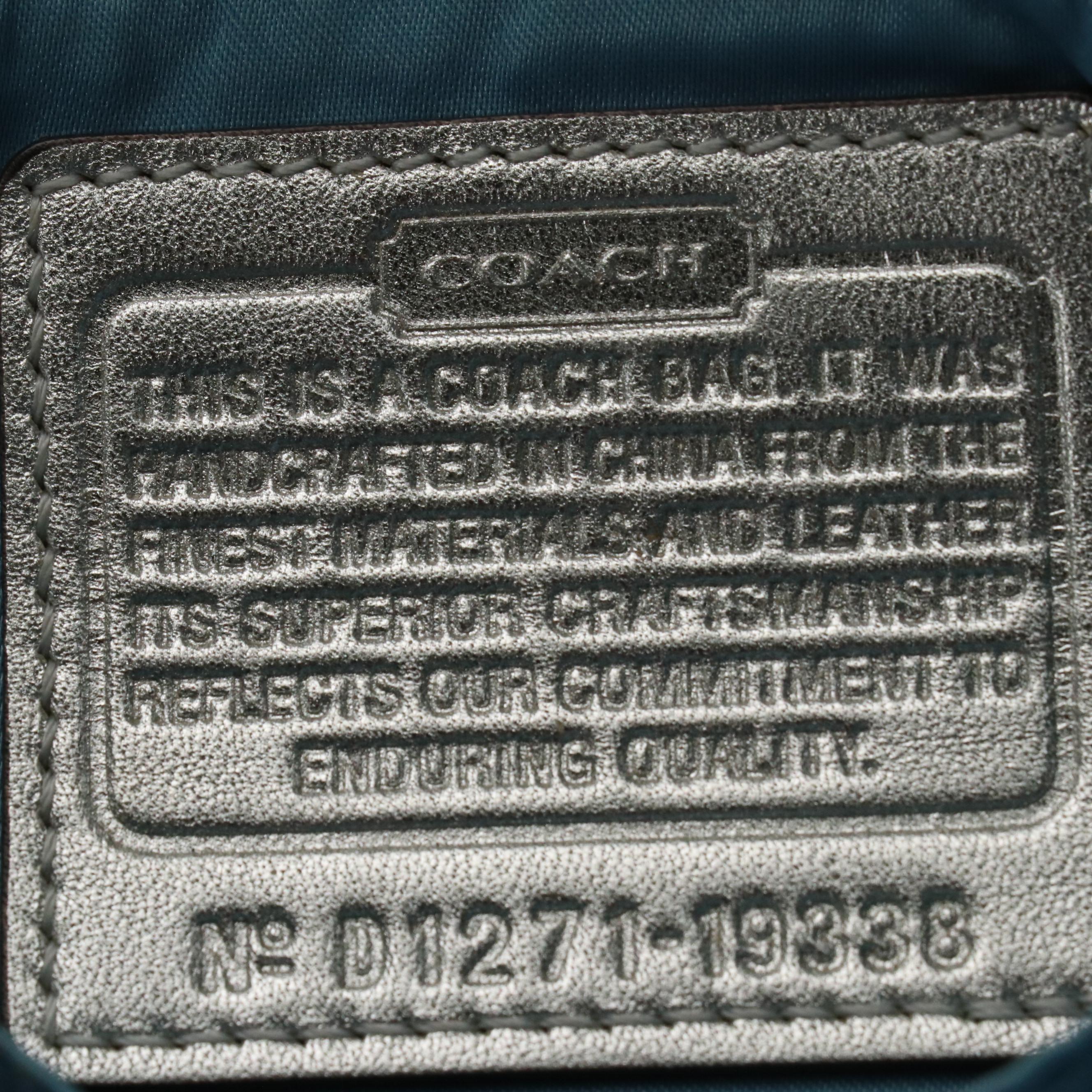 Coach Teal Signature Canvas Sling Pack, Kristin Sequin Satchel and Wool Scarf