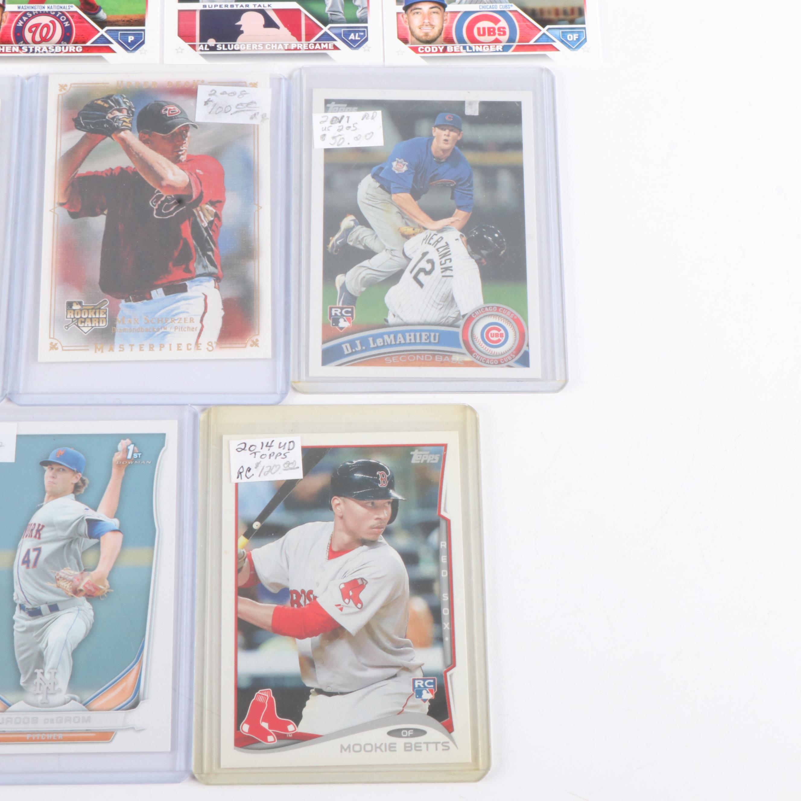 Topps with Other Sports Cards Featuring Mookie Betts and Max Scherzer Rookies