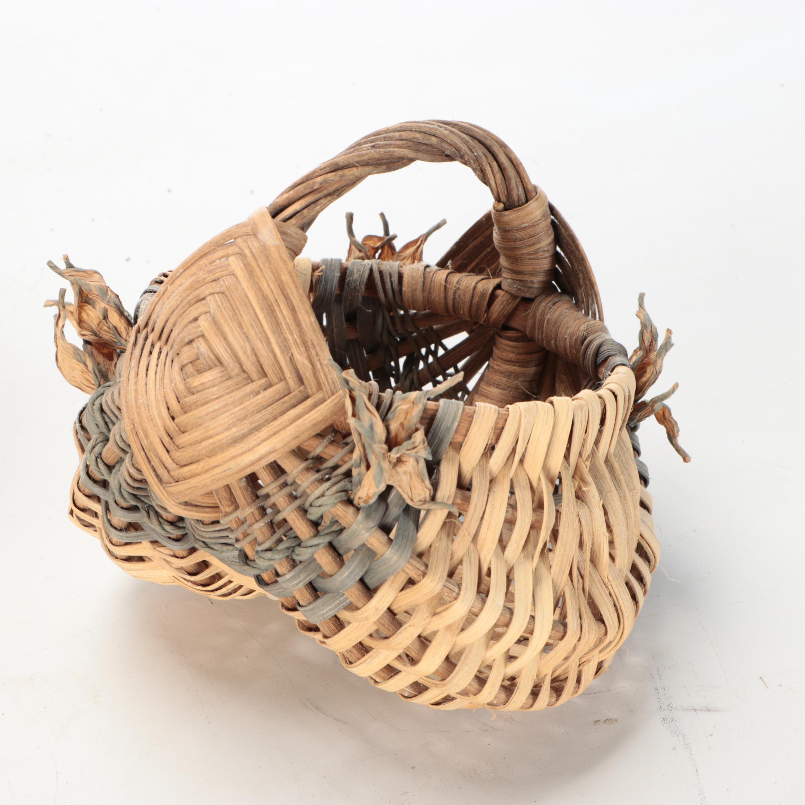 Hand-Woven and Dyed Natural Material Baskets