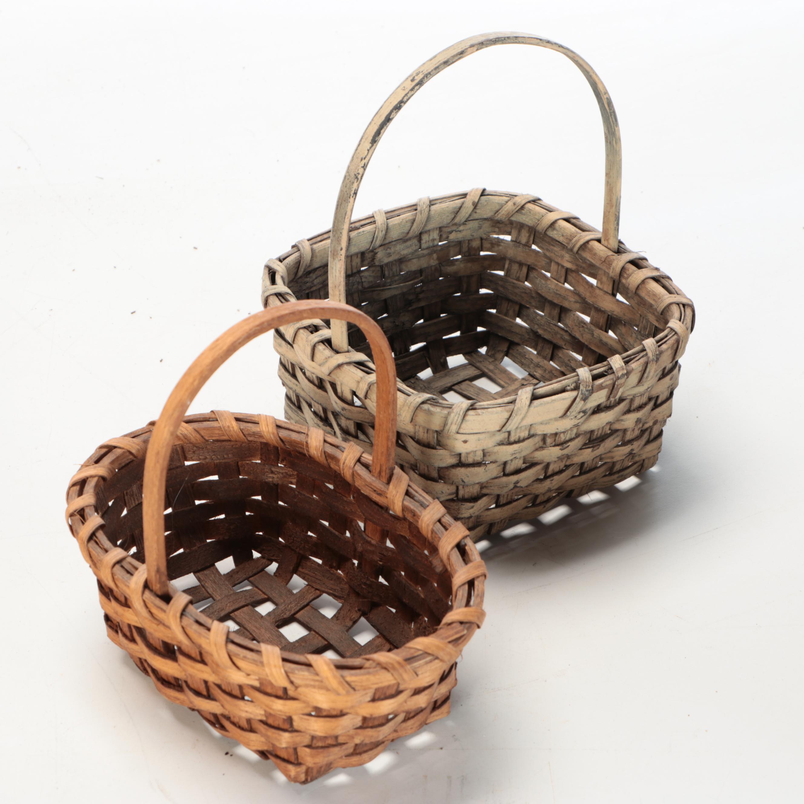 Hand-Woven and Dyed Natural Material Baskets