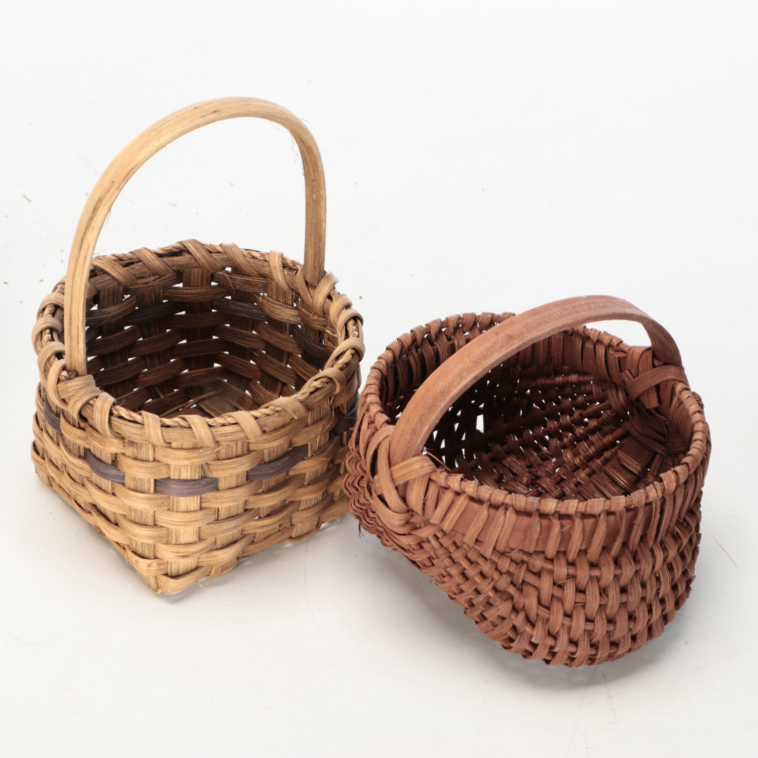 Hand-Woven and Dyed Natural Material Baskets