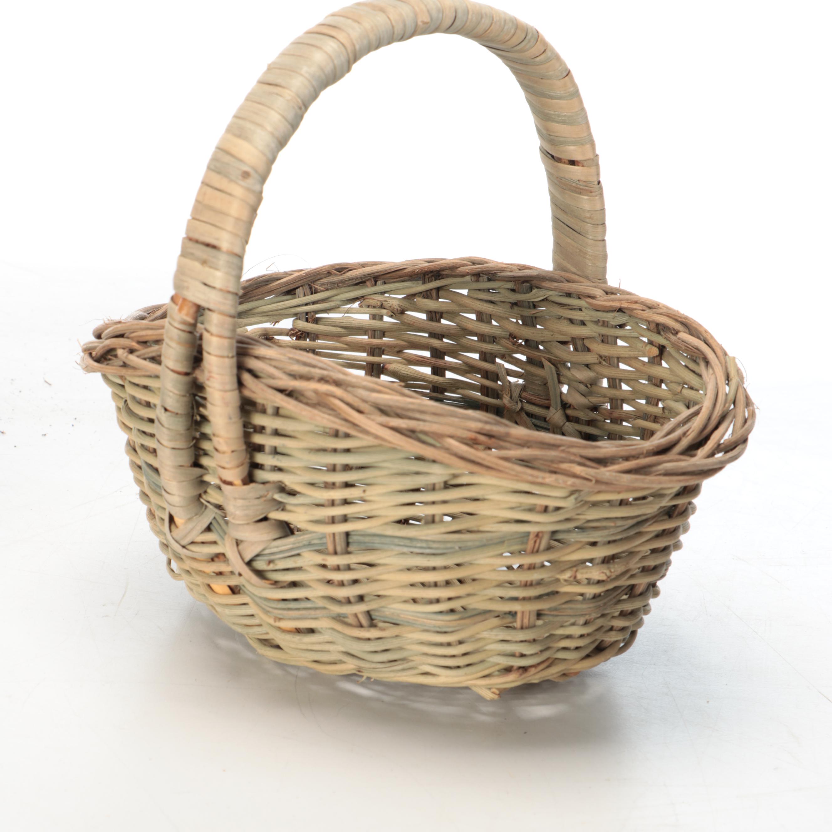 Hand-Woven and Dyed Natural Material Baskets