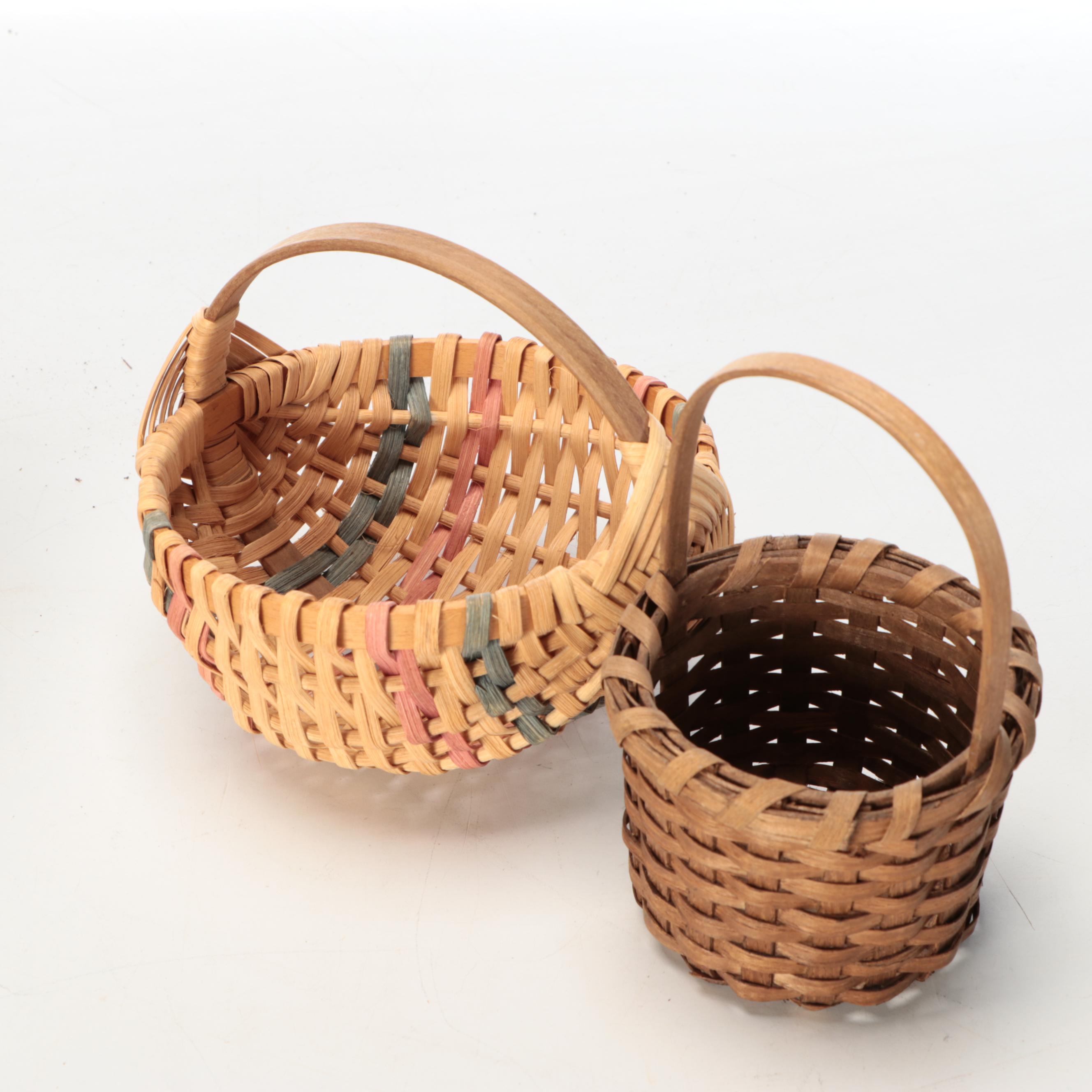Hand-Woven and Dyed Natural Material Baskets