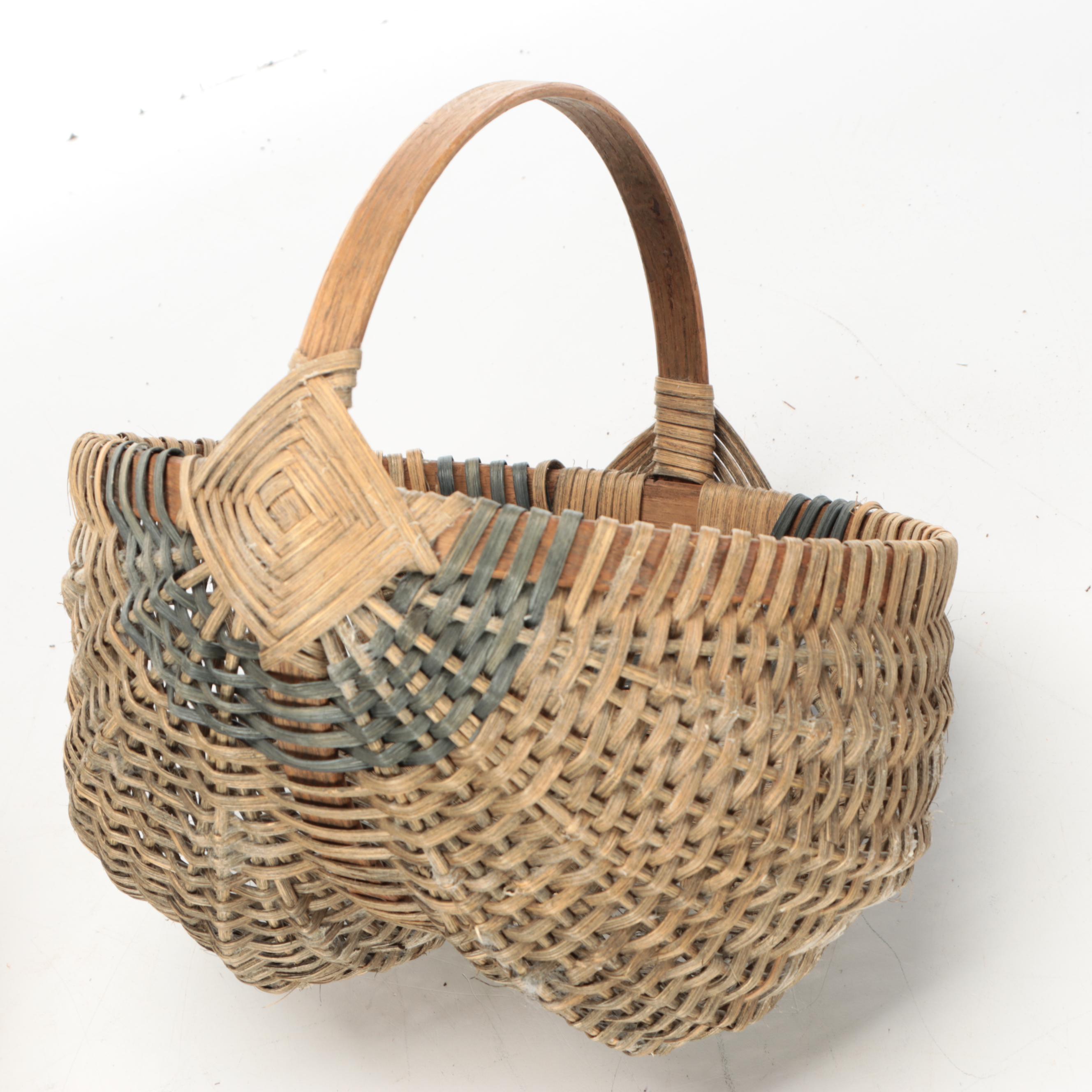 Hand-Woven and Dyed Natural Material Baskets