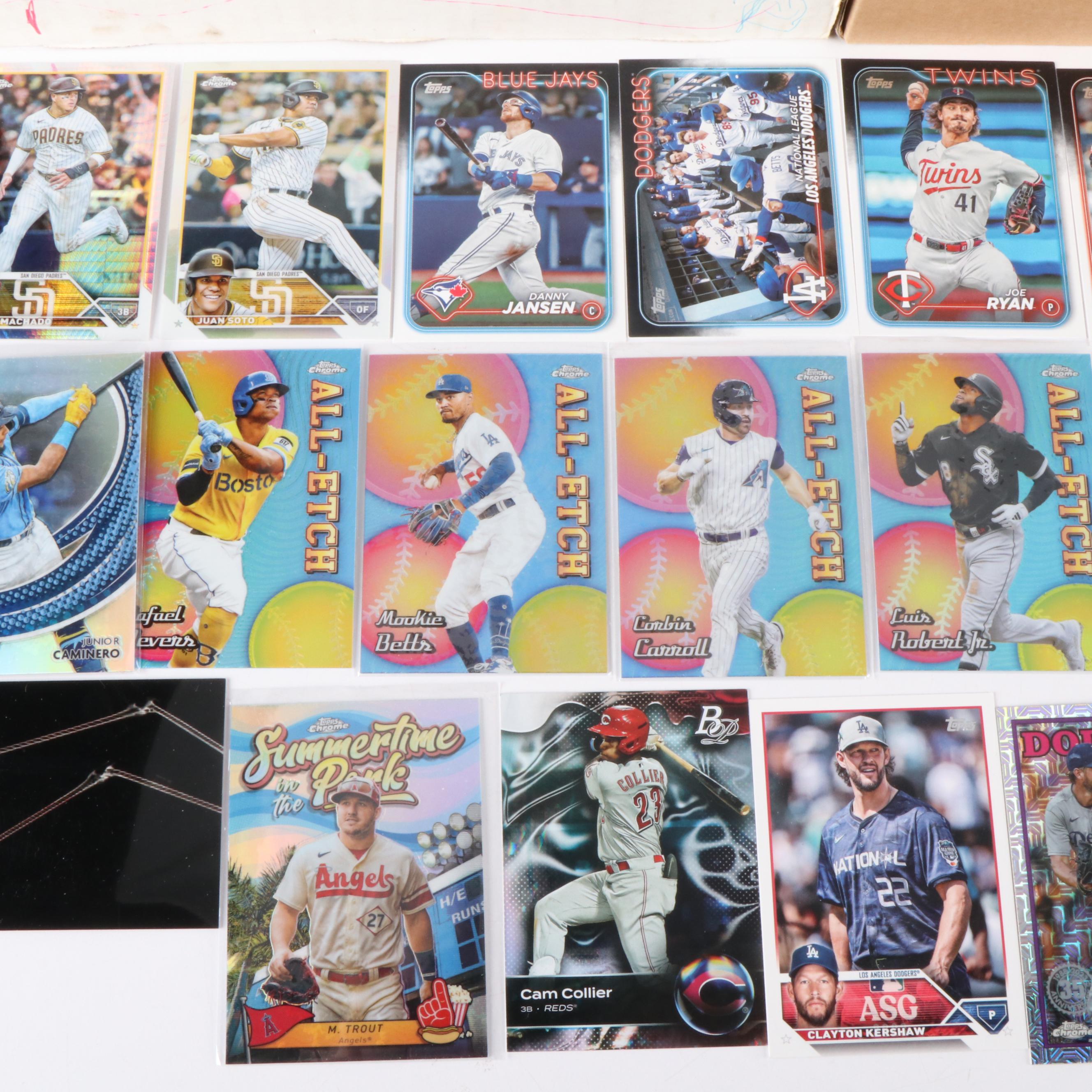 Stadium Club with Other Baseball Cards Featuring Refractors and More, 2020s
