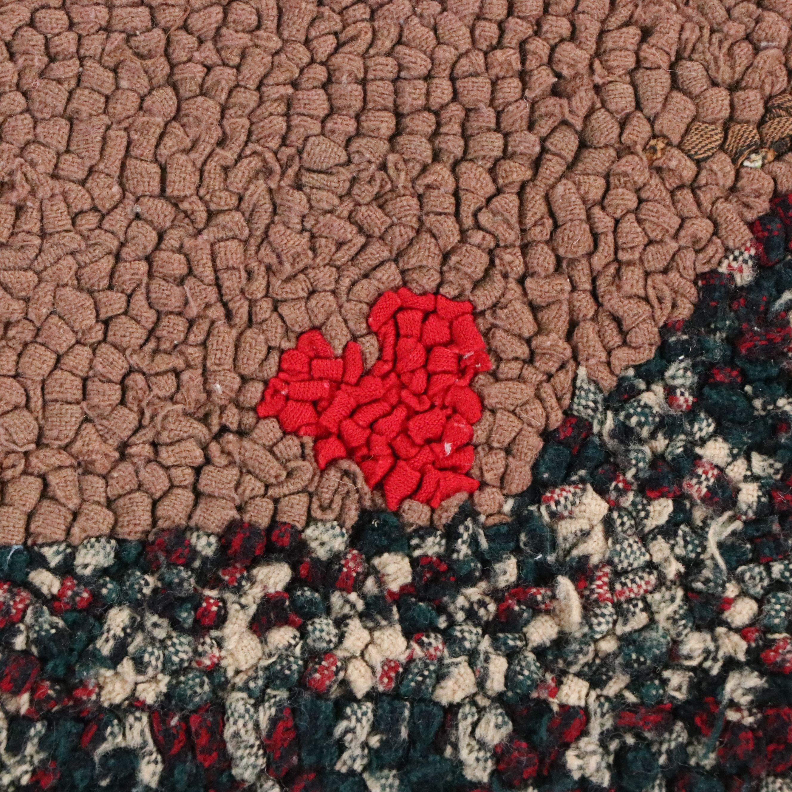 1'11 x 3'2 Handmade Hooked Cow Accent Rug