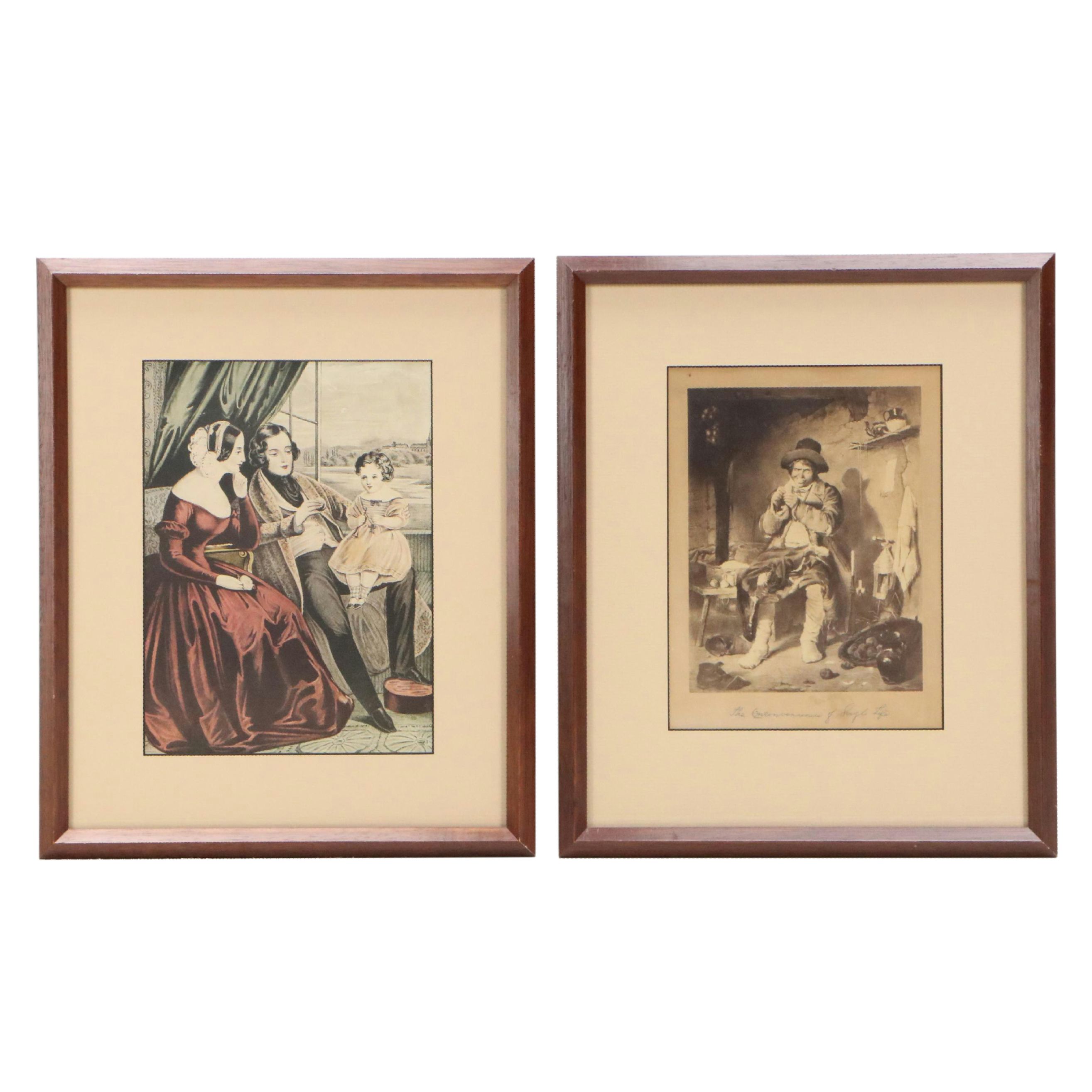 Offset Lithograph After Currier and Ives "Married" and More