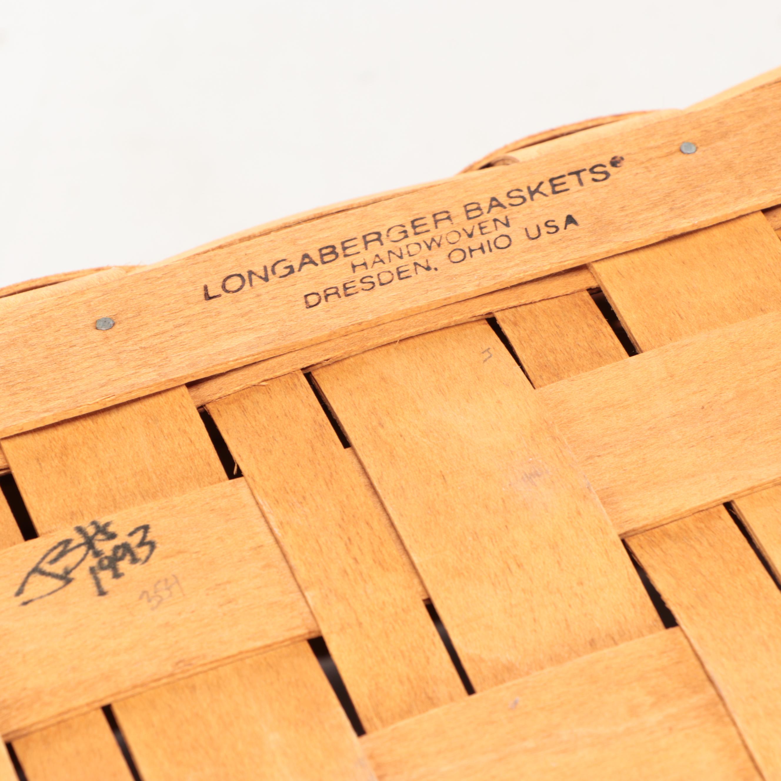 Ohio Made Longaberger Hand-Woven Wood Baskets