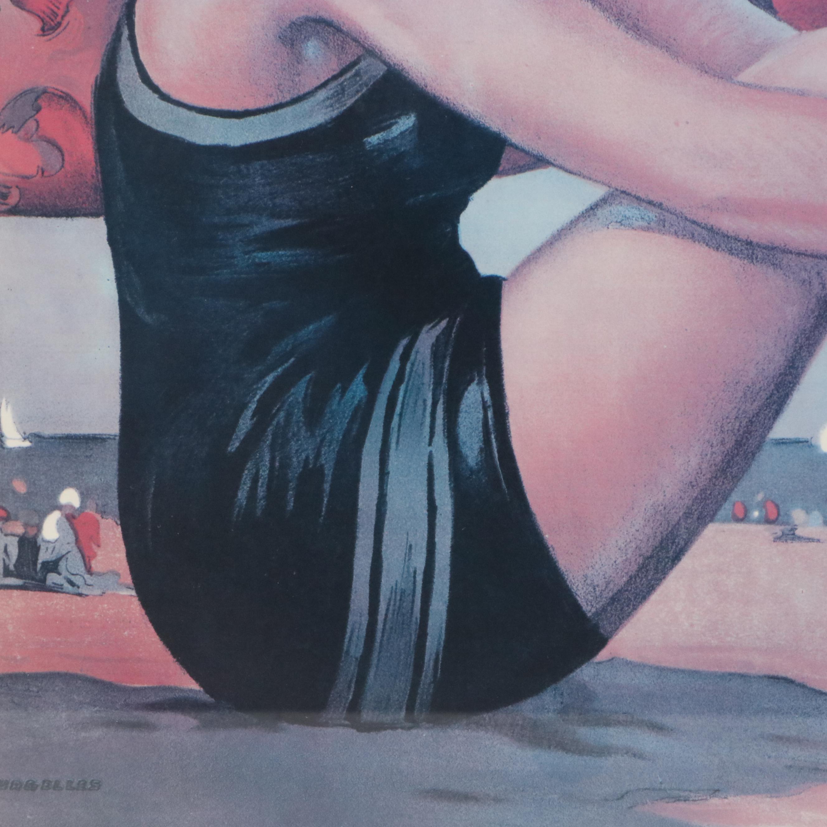 South Shore Line Offset Lithograph Poster "The Dunes Beaches"