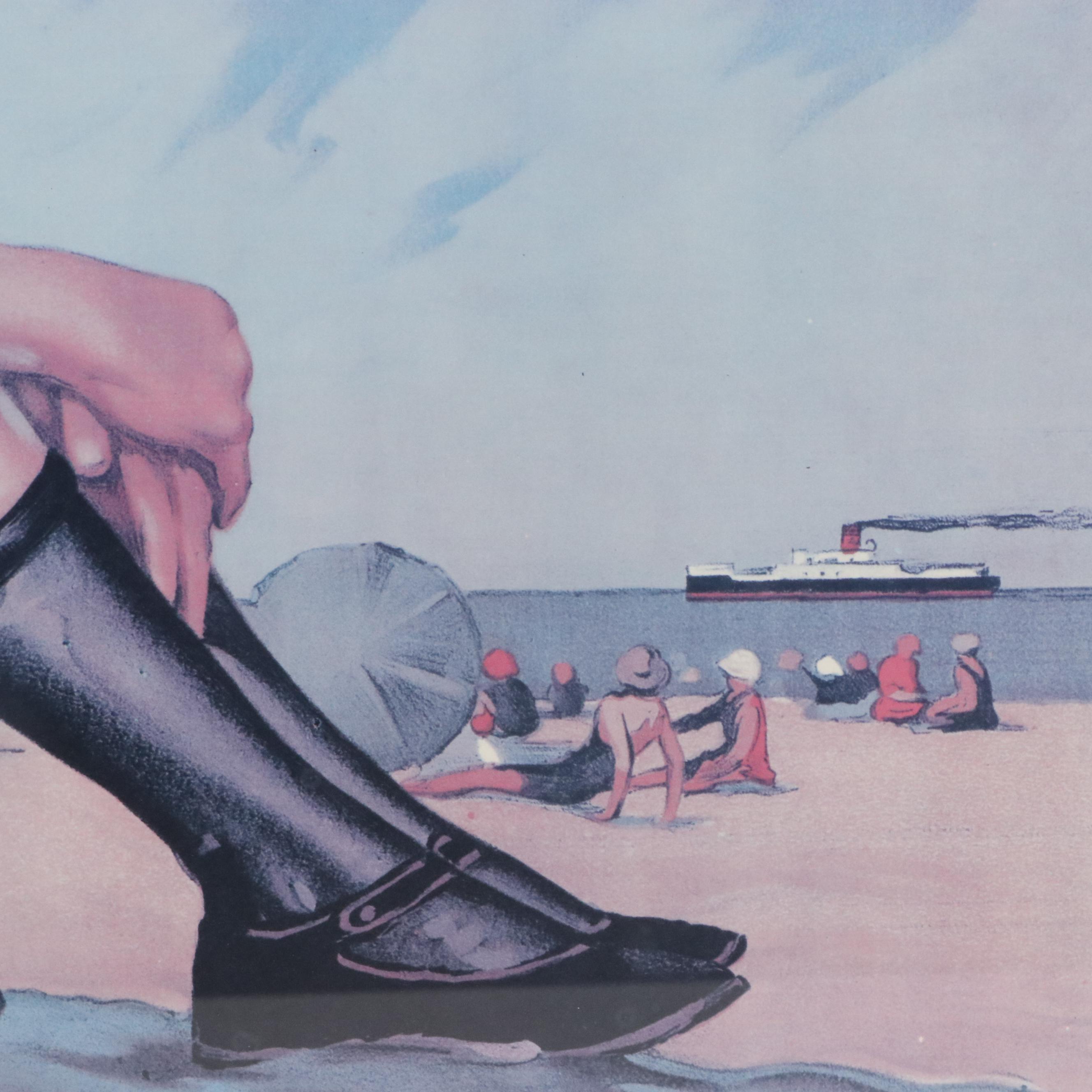 South Shore Line Offset Lithograph Poster "The Dunes Beaches"