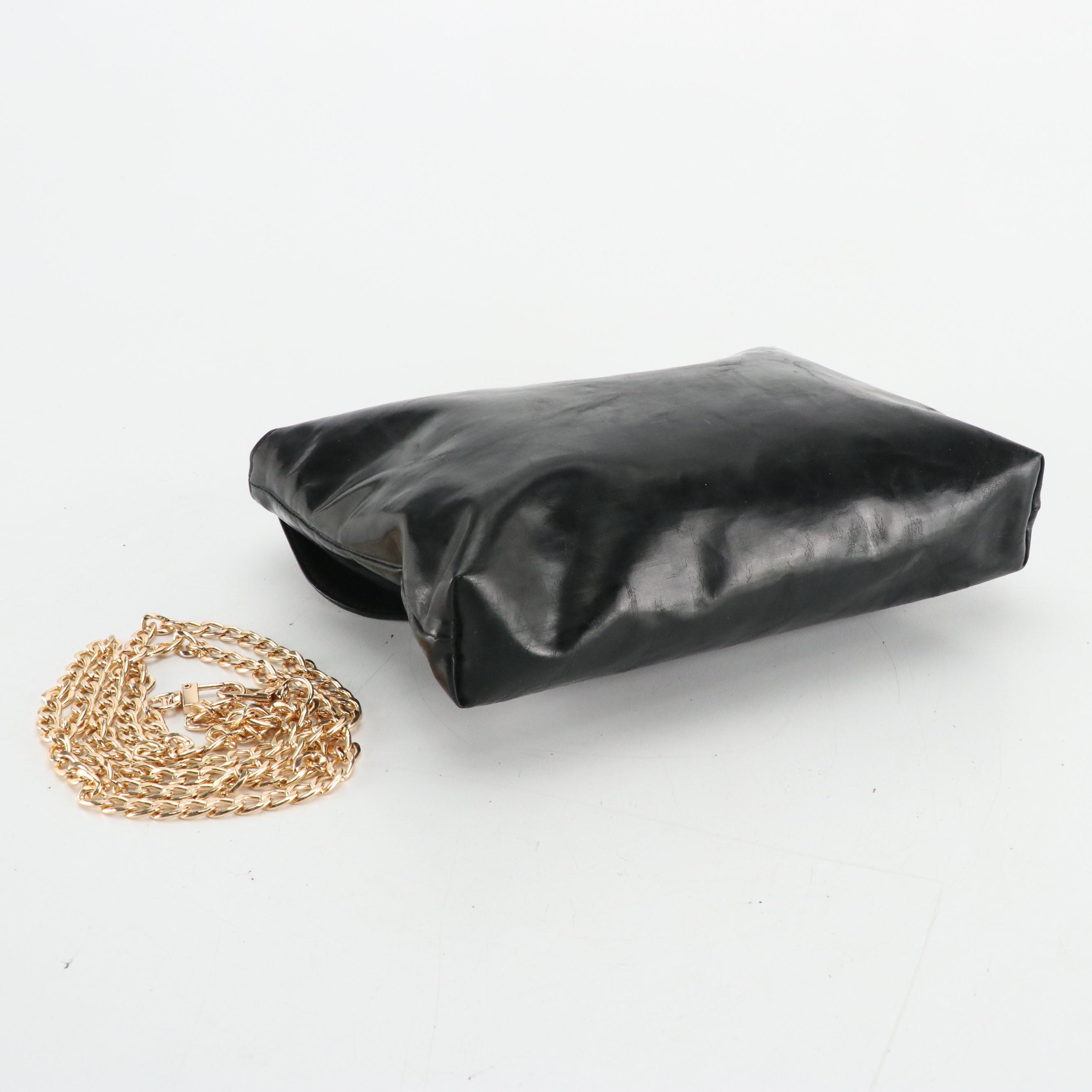 Chanel Black Vinyl CC Cosmetic Pouch