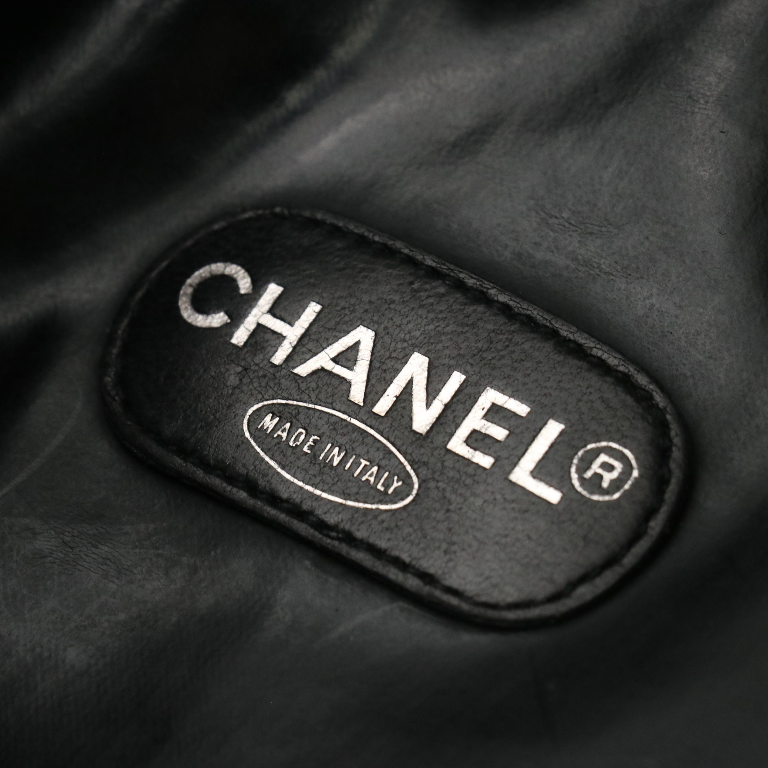 Chanel Black Vinyl CC Cosmetic Pouch