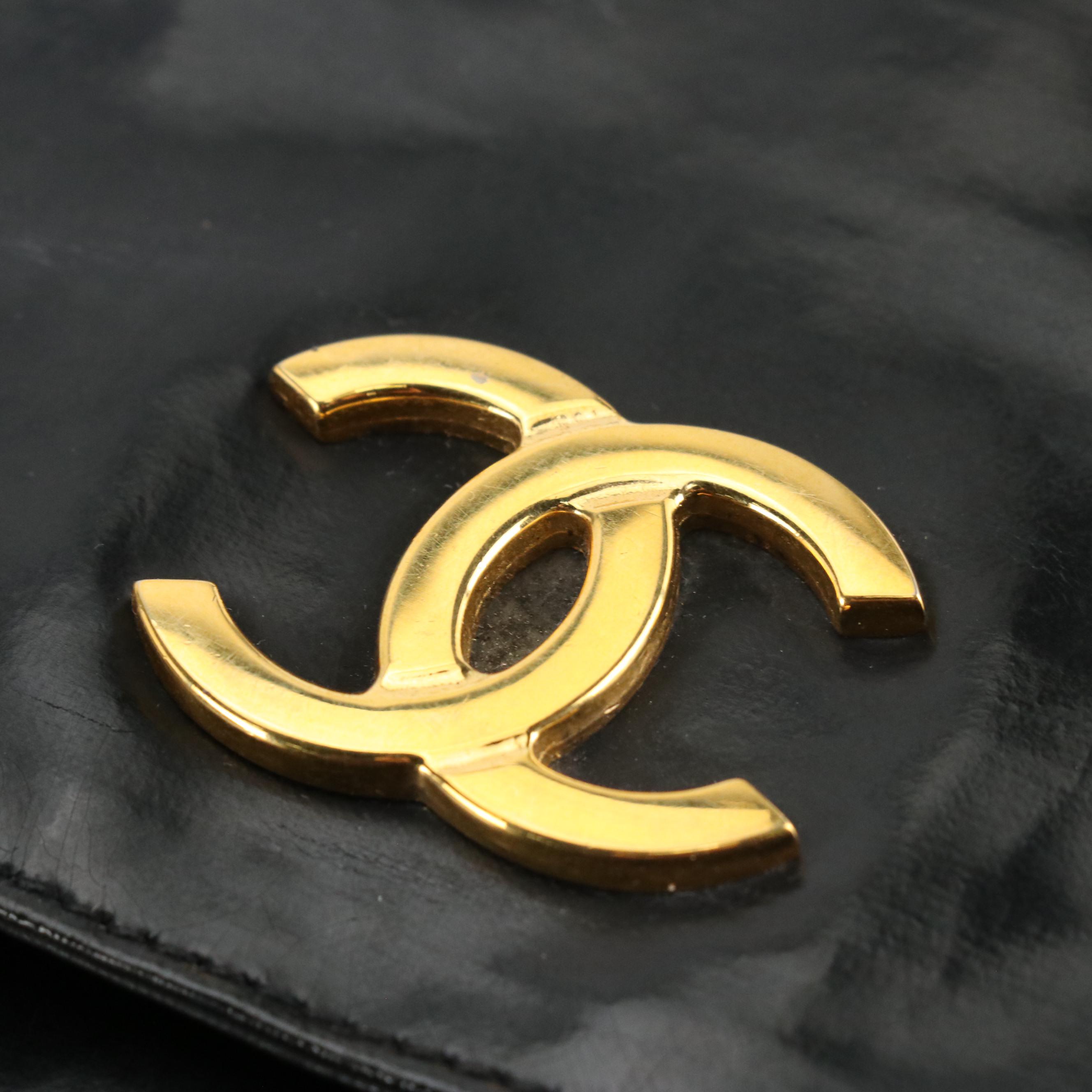 Chanel Black Vinyl CC Cosmetic Pouch