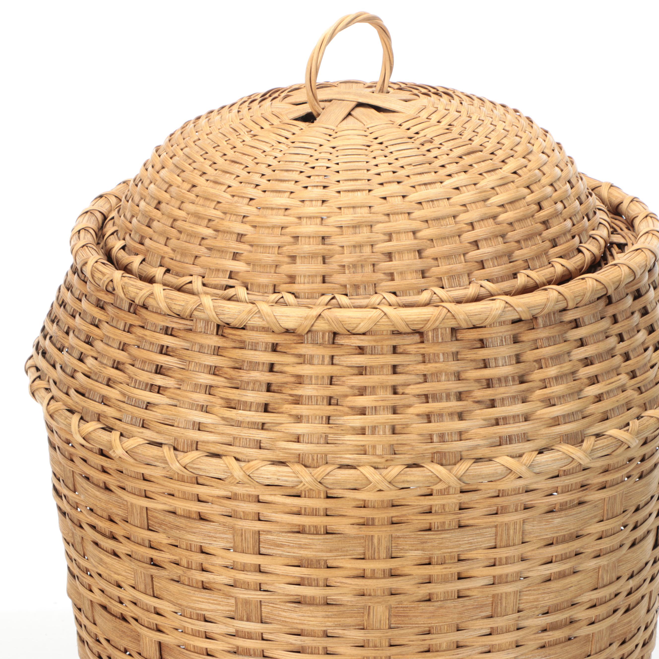 Hand-Woven Wicker Storage Hamper