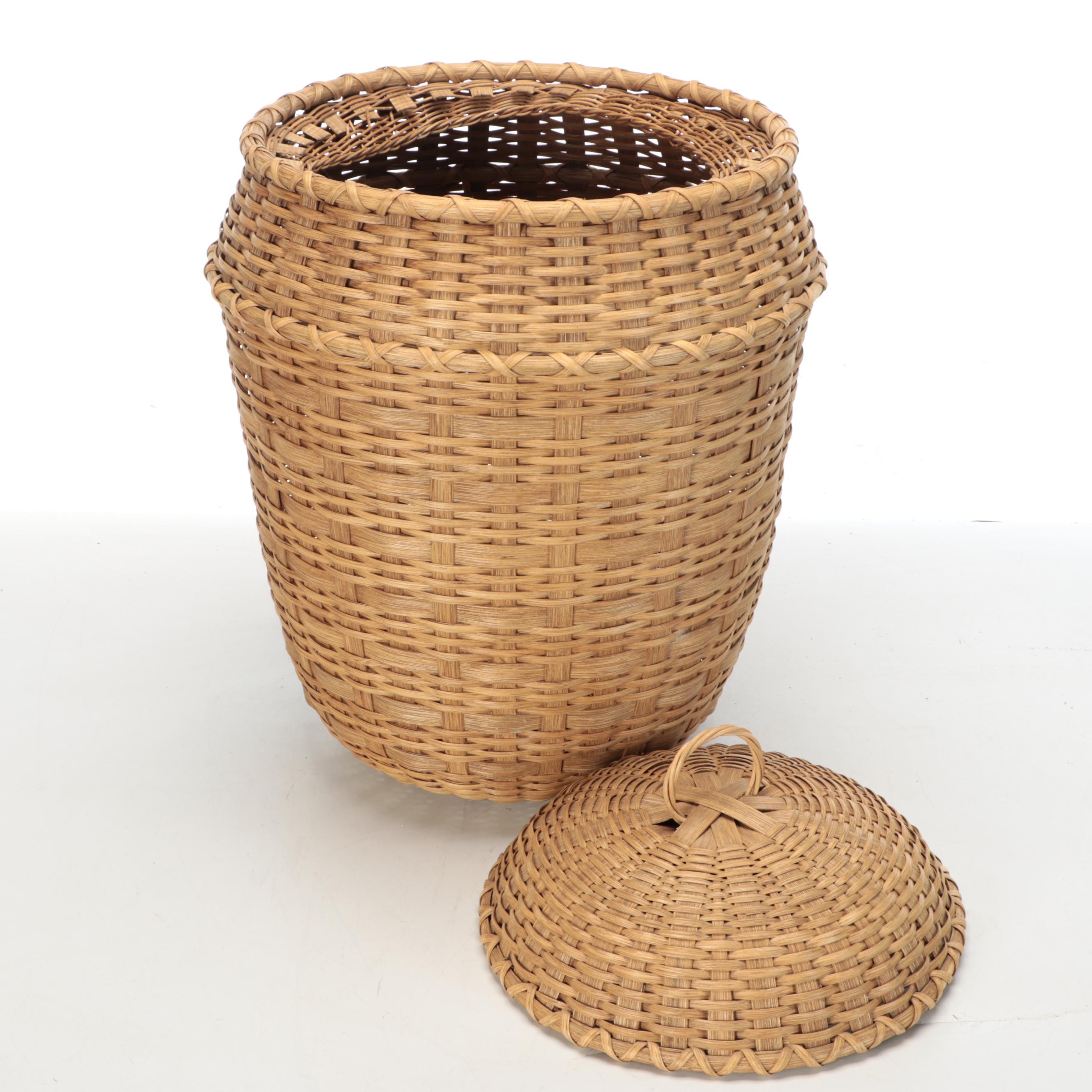 Hand-Woven Wicker Storage Hamper