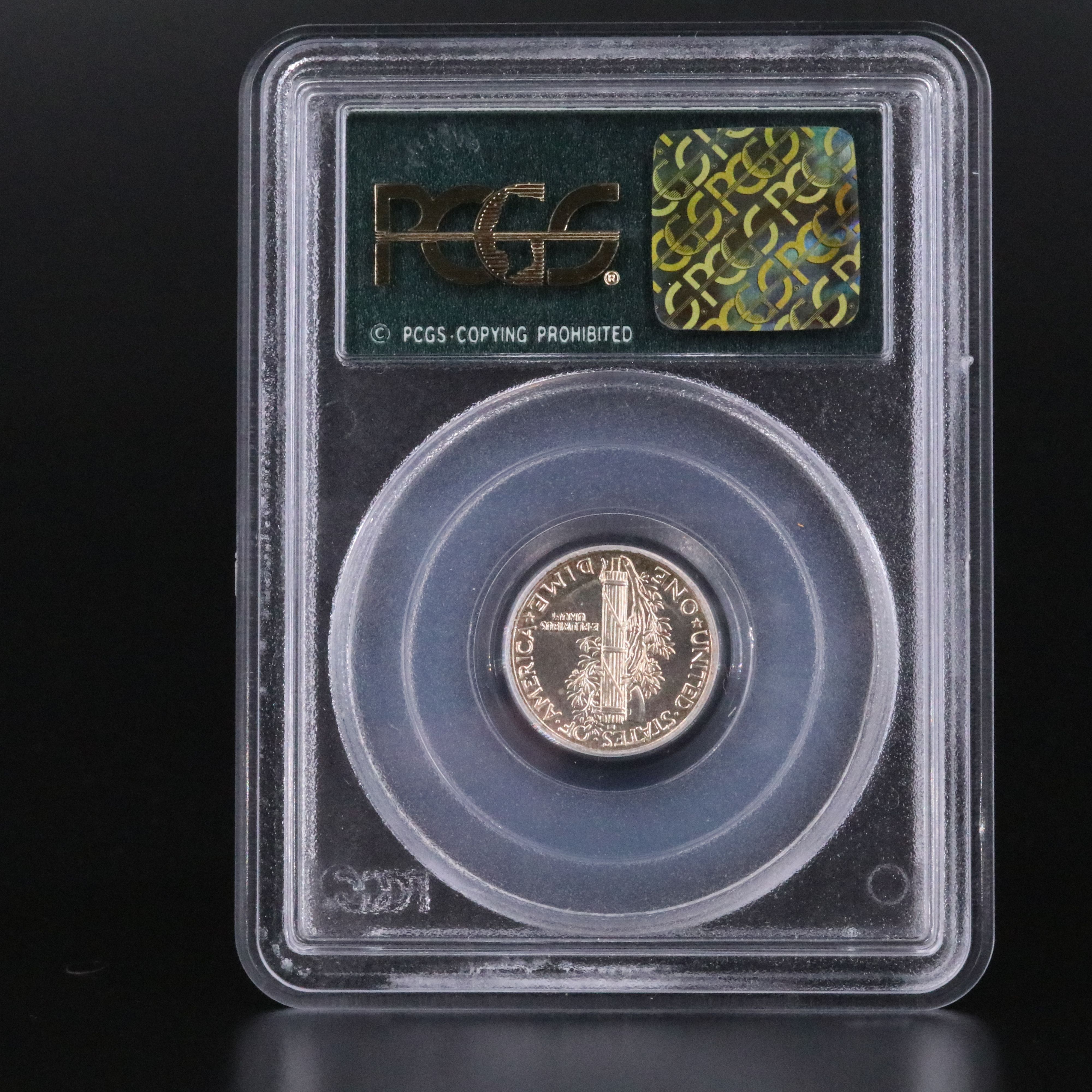 PCGS PR64 1942 Mercury Dime with CAC Sticker