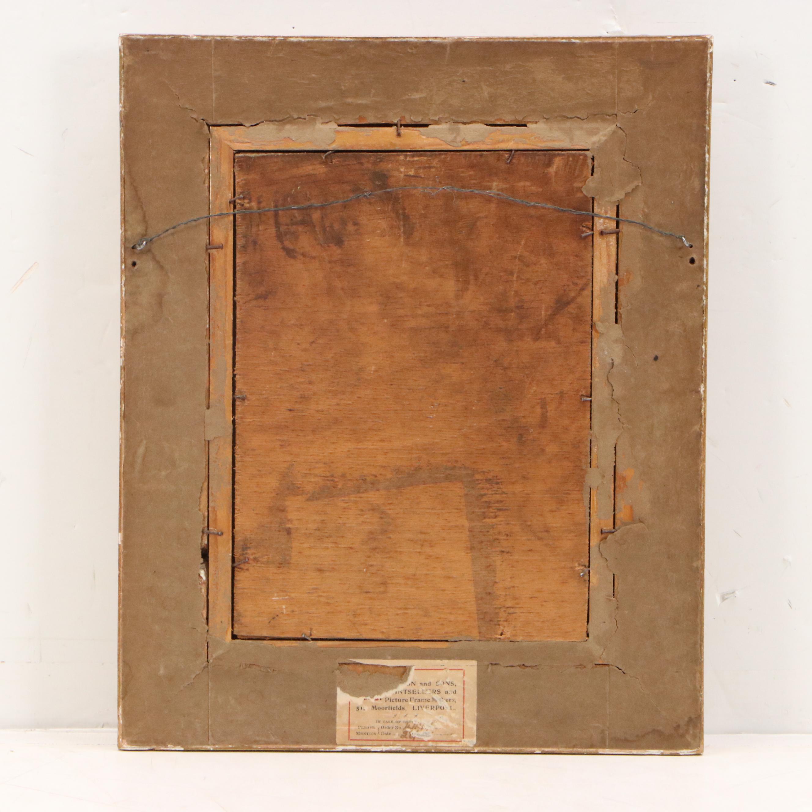 Oil Painting of Wintry Dirt Road, Early to Mid-20th Century