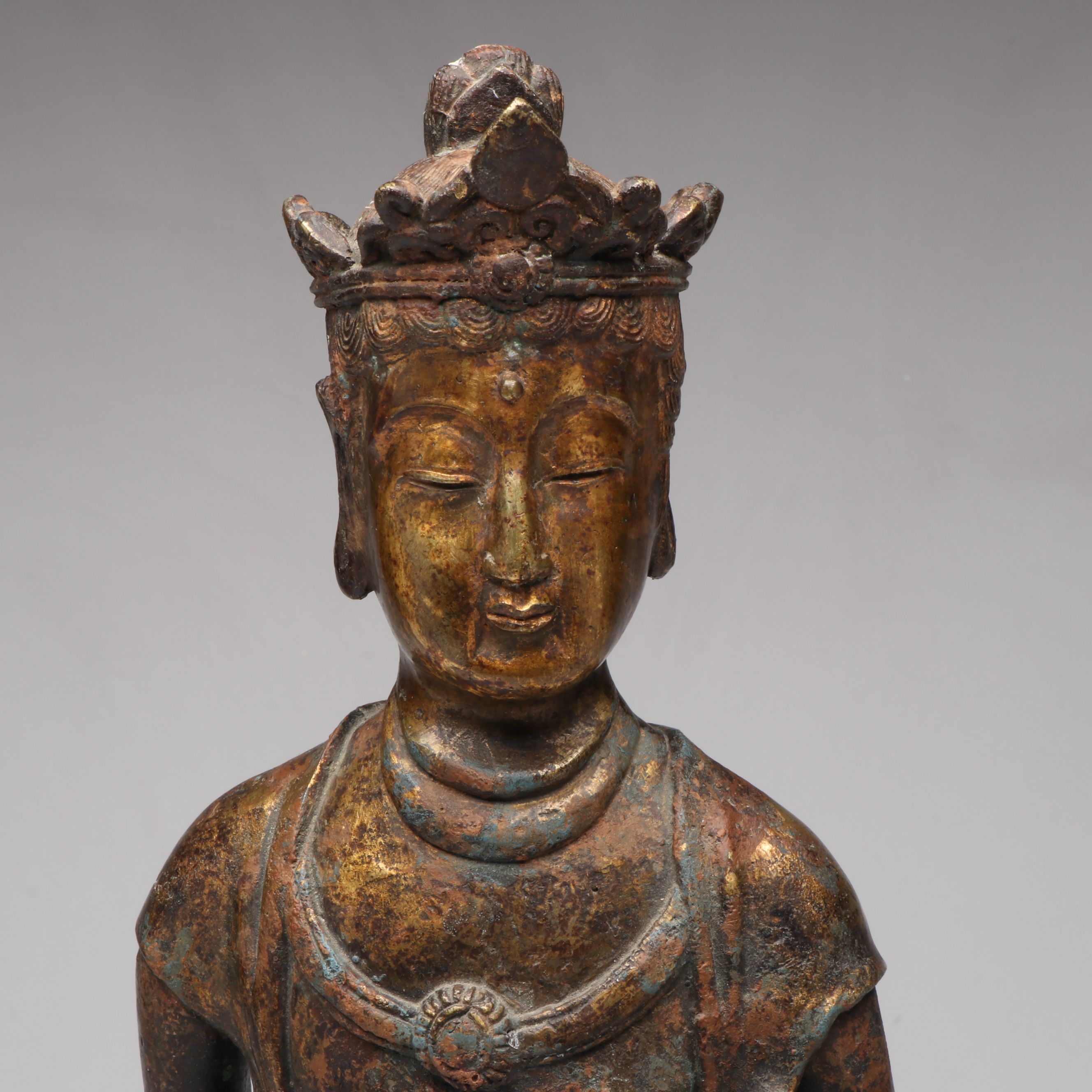 Patinated Cast Metal Asian Style Figurine