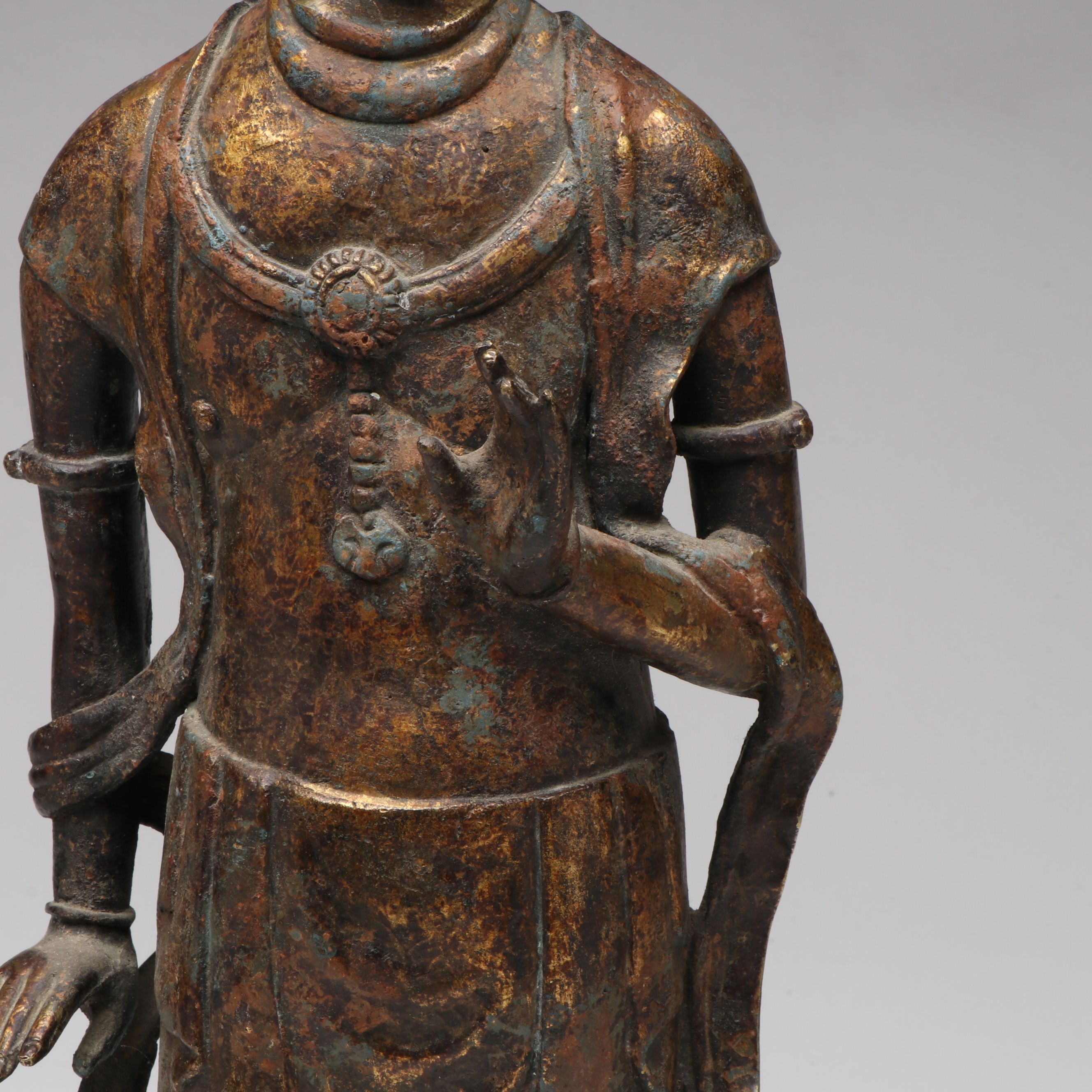 Patinated Cast Metal Asian Style Figurine