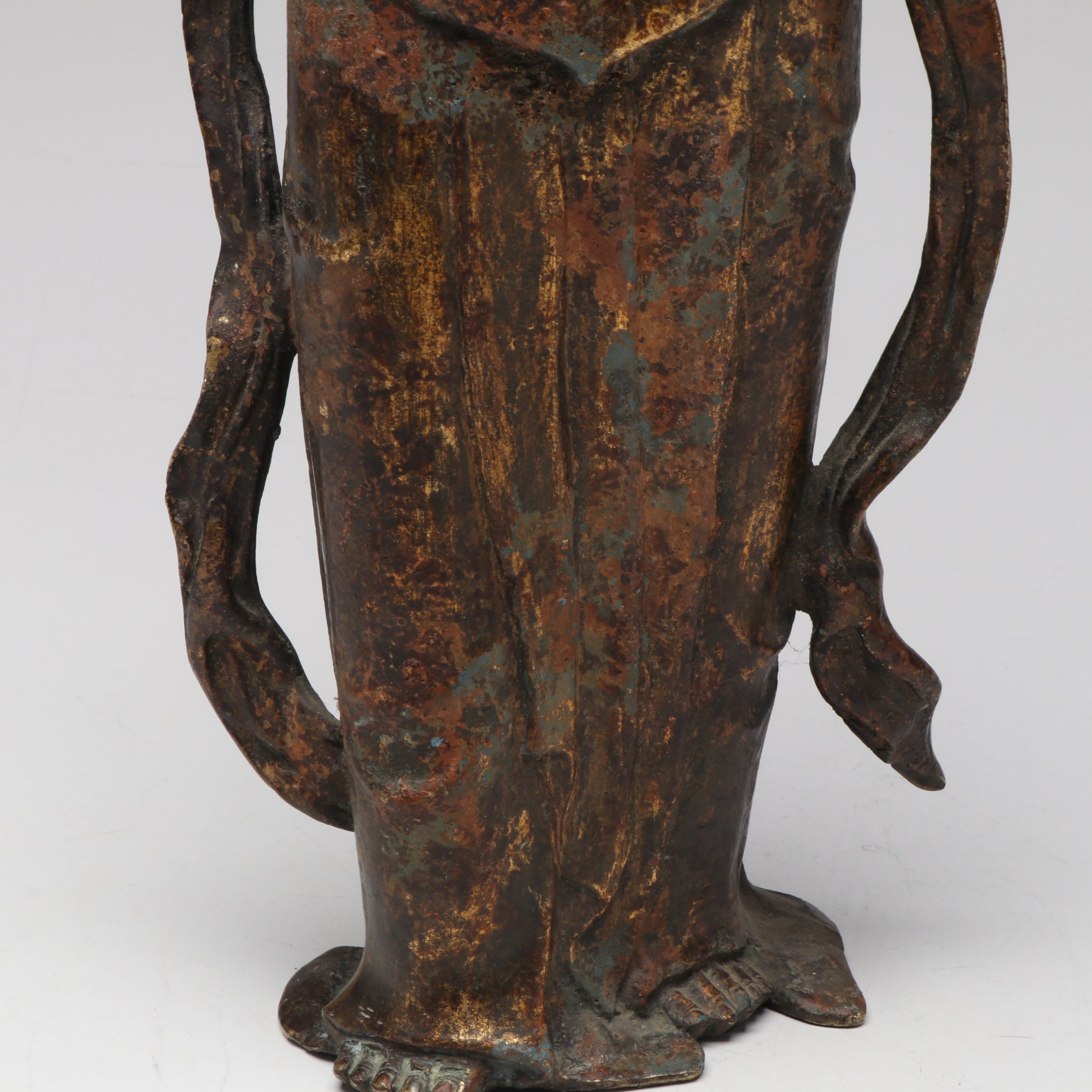 Patinated Cast Metal Asian Style Figurine