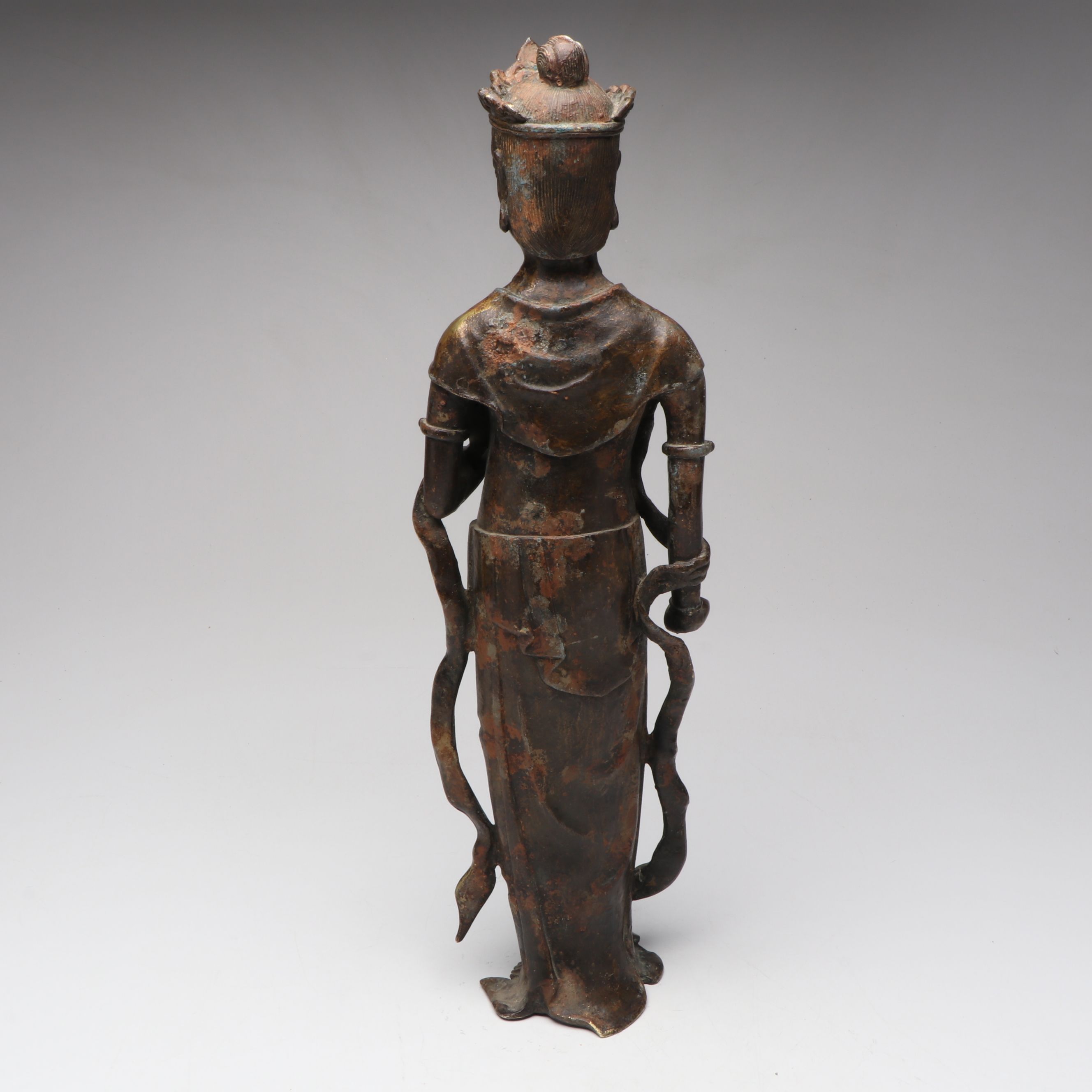 Patinated Cast Metal Asian Style Figurine