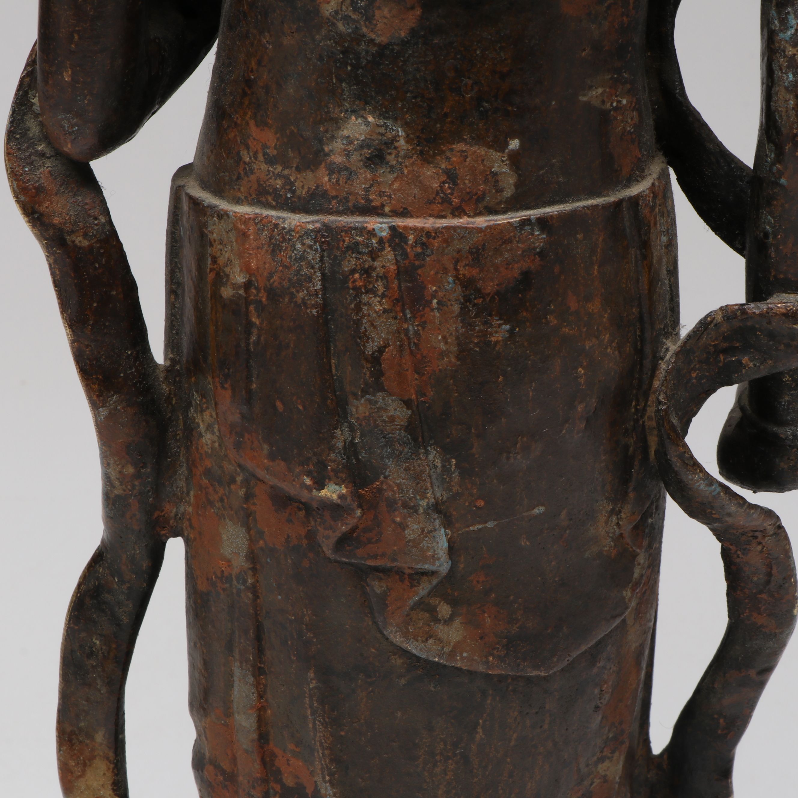 Patinated Cast Metal Asian Style Figurine