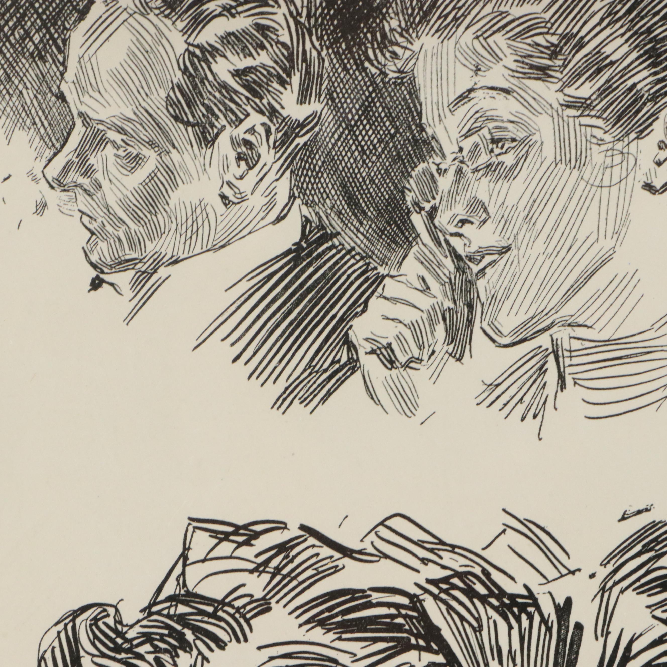 After Charles Dana Gibson Lithographs "A First Night" and More, Mid-20th Century
