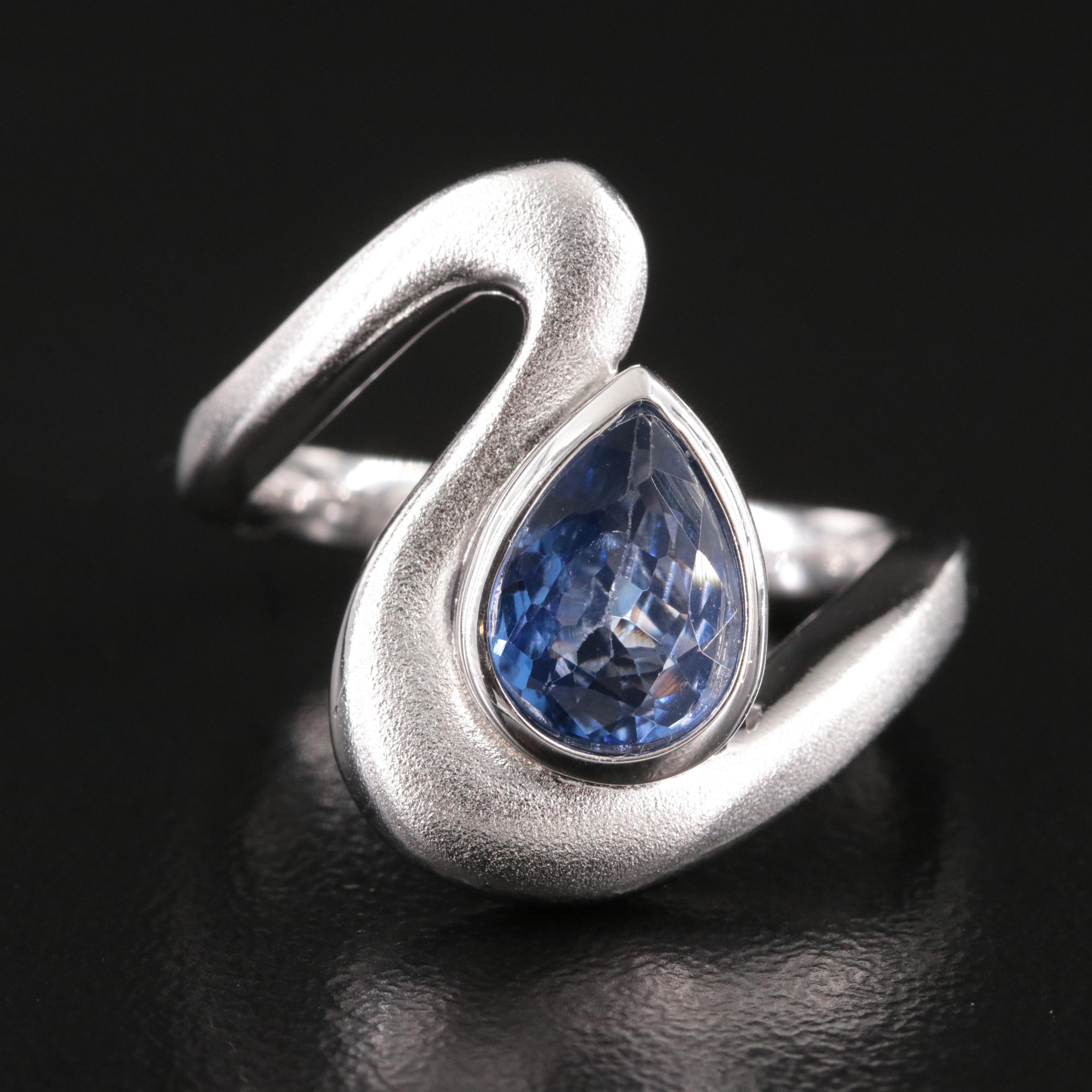 Oscar Friedman Sterling Tanzanite Wave Ring