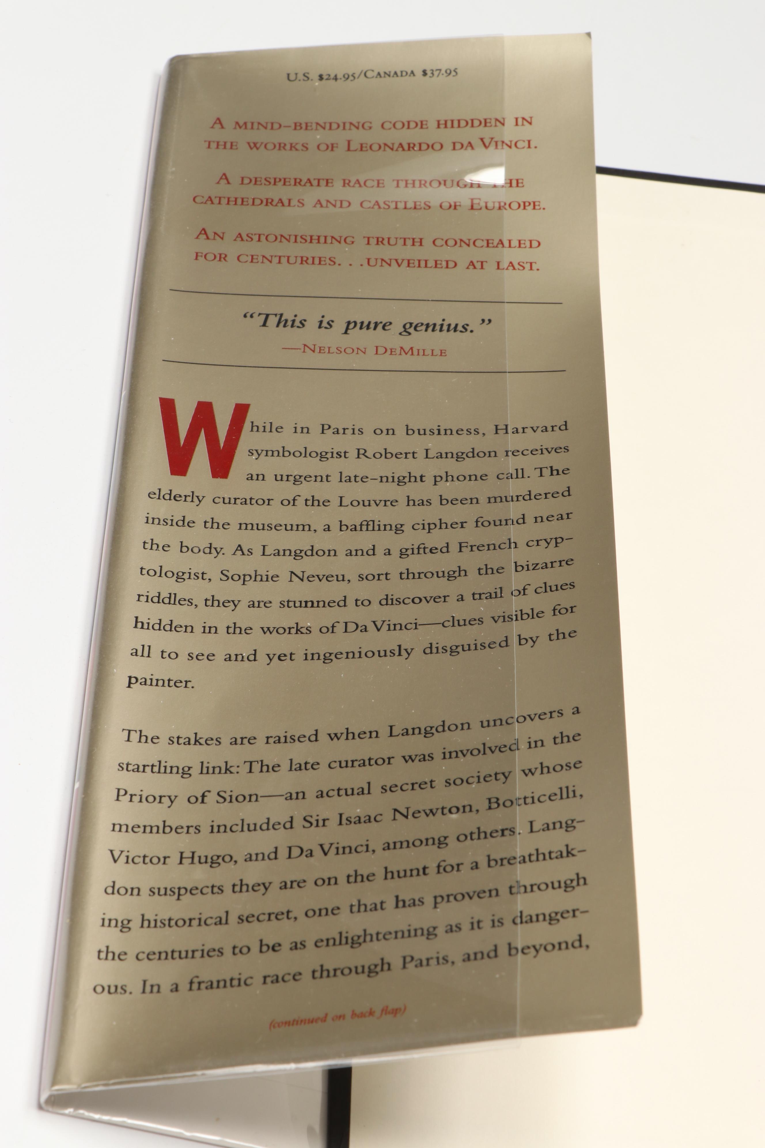 Signed First Printing "The Da Vinci Code" by Dan Brown, 2003