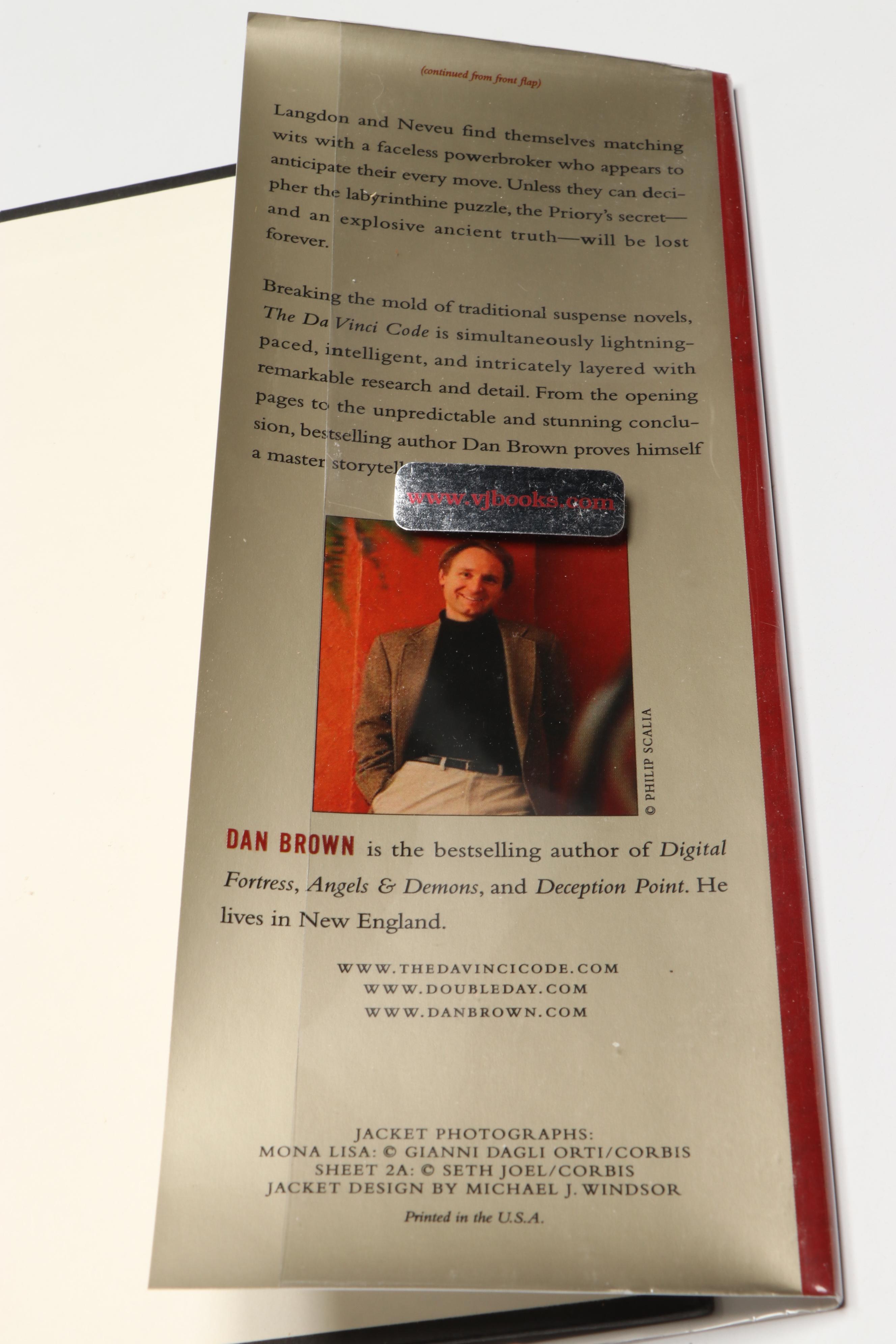 Signed First Printing "The Da Vinci Code" by Dan Brown, 2003