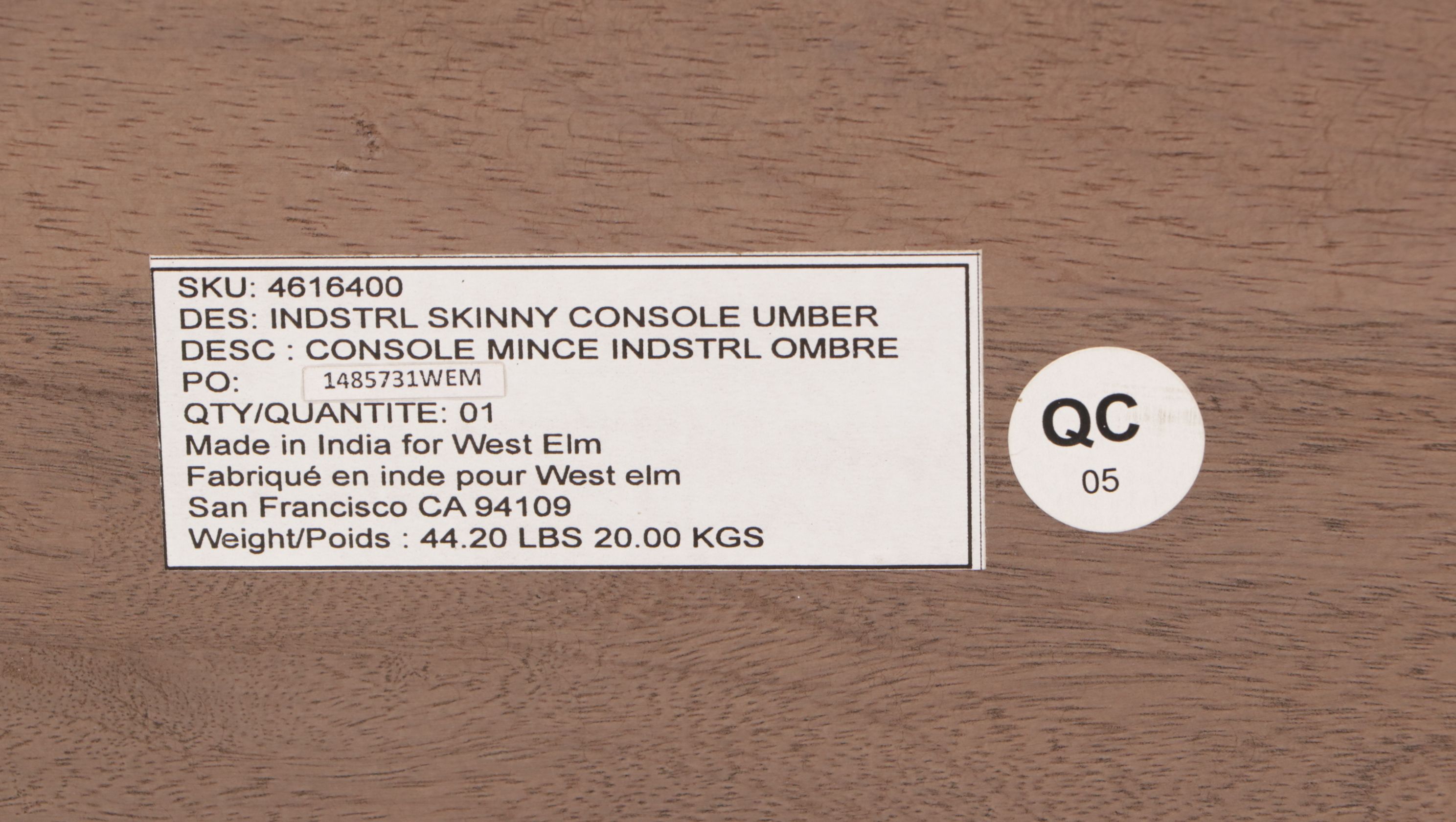 West Elm Modernist Narrow Console Table